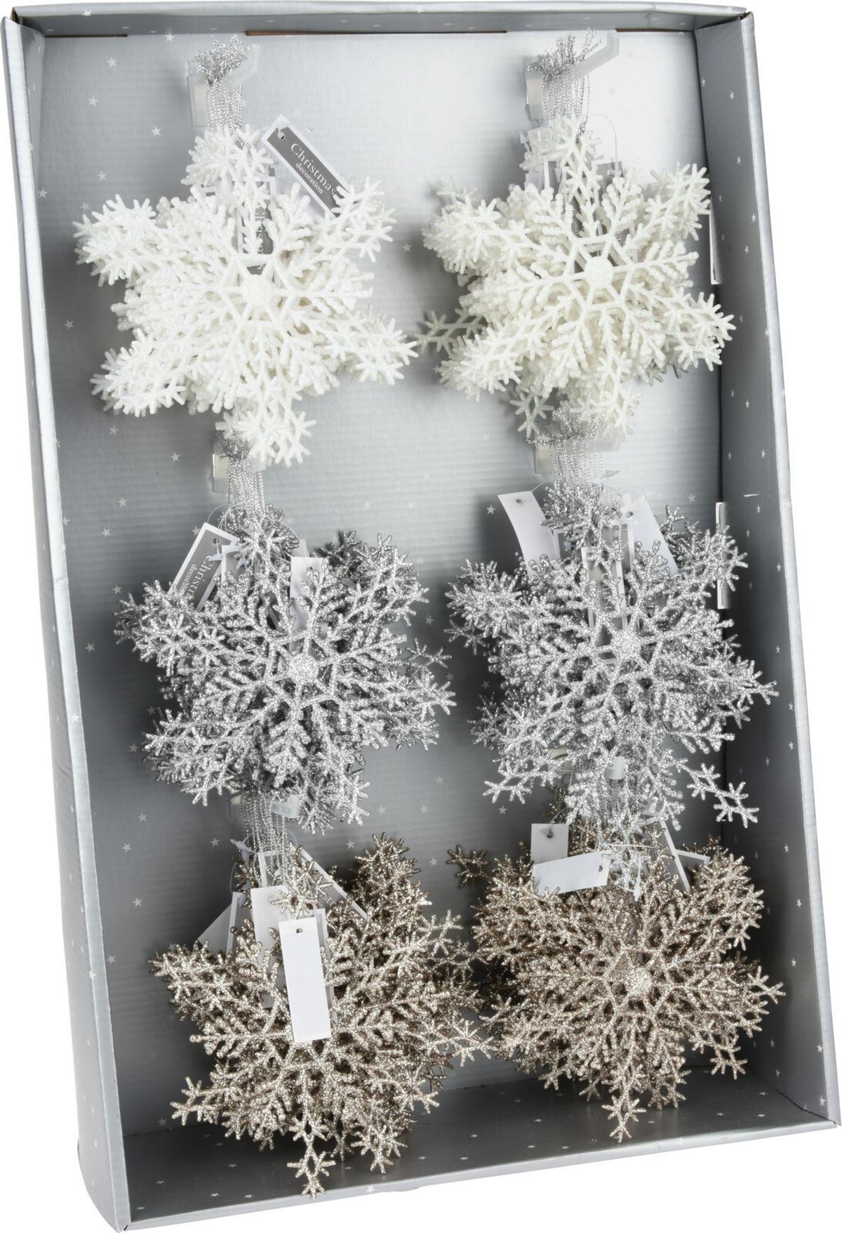 Függődísz Hópehely - műanyag (15cm)