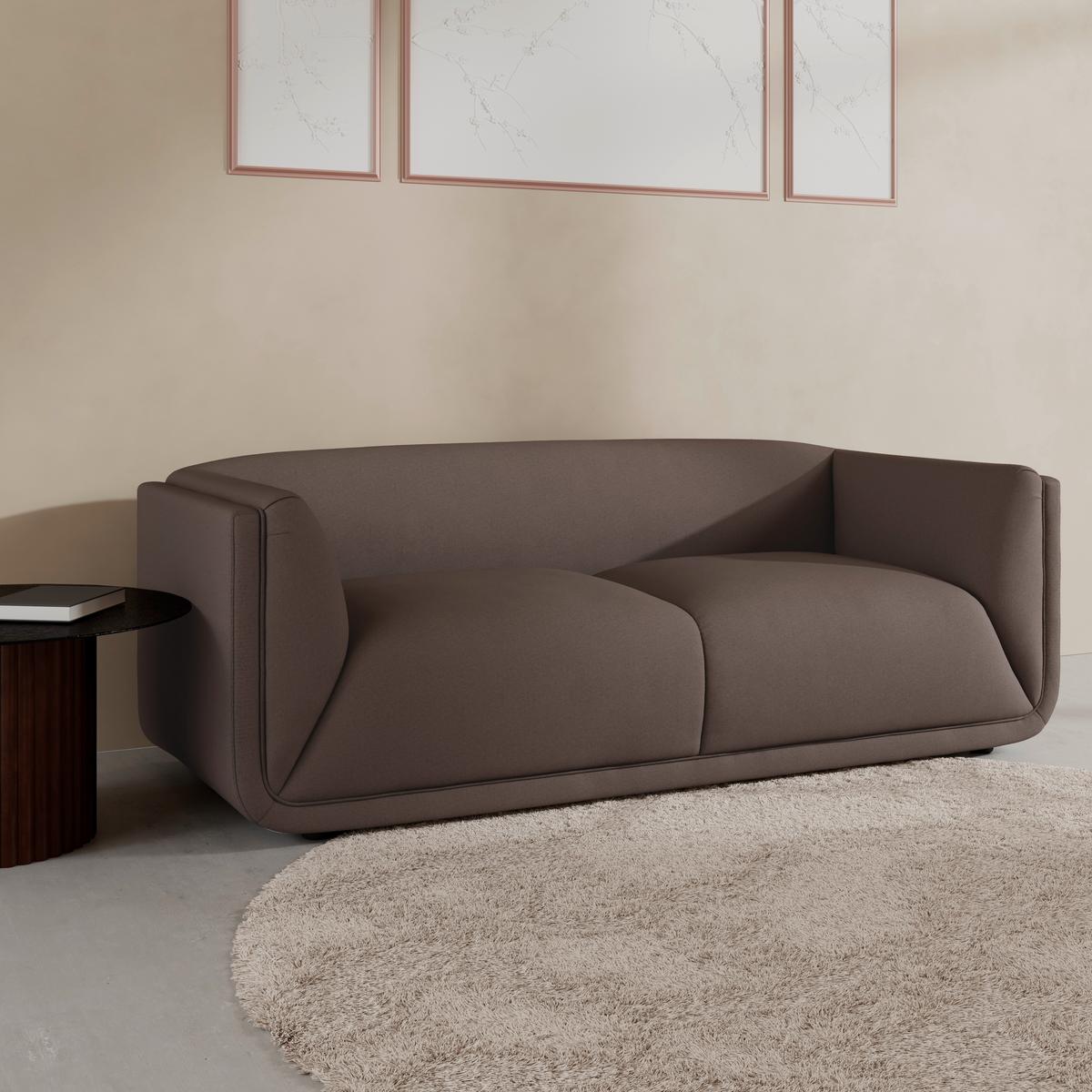 Pohovka HEVI, mokka samet, max. 360 kg - černá/přírodní barvy, Moderní, dřevo/textil (197/73/86cm) - Bessagi Home