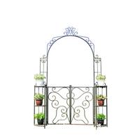 Rosenbogen mit Tür aus Stahl Laki BxH: ca. 156x233 cm - Schwarz, MODERN, Metall (156/233/29cm)