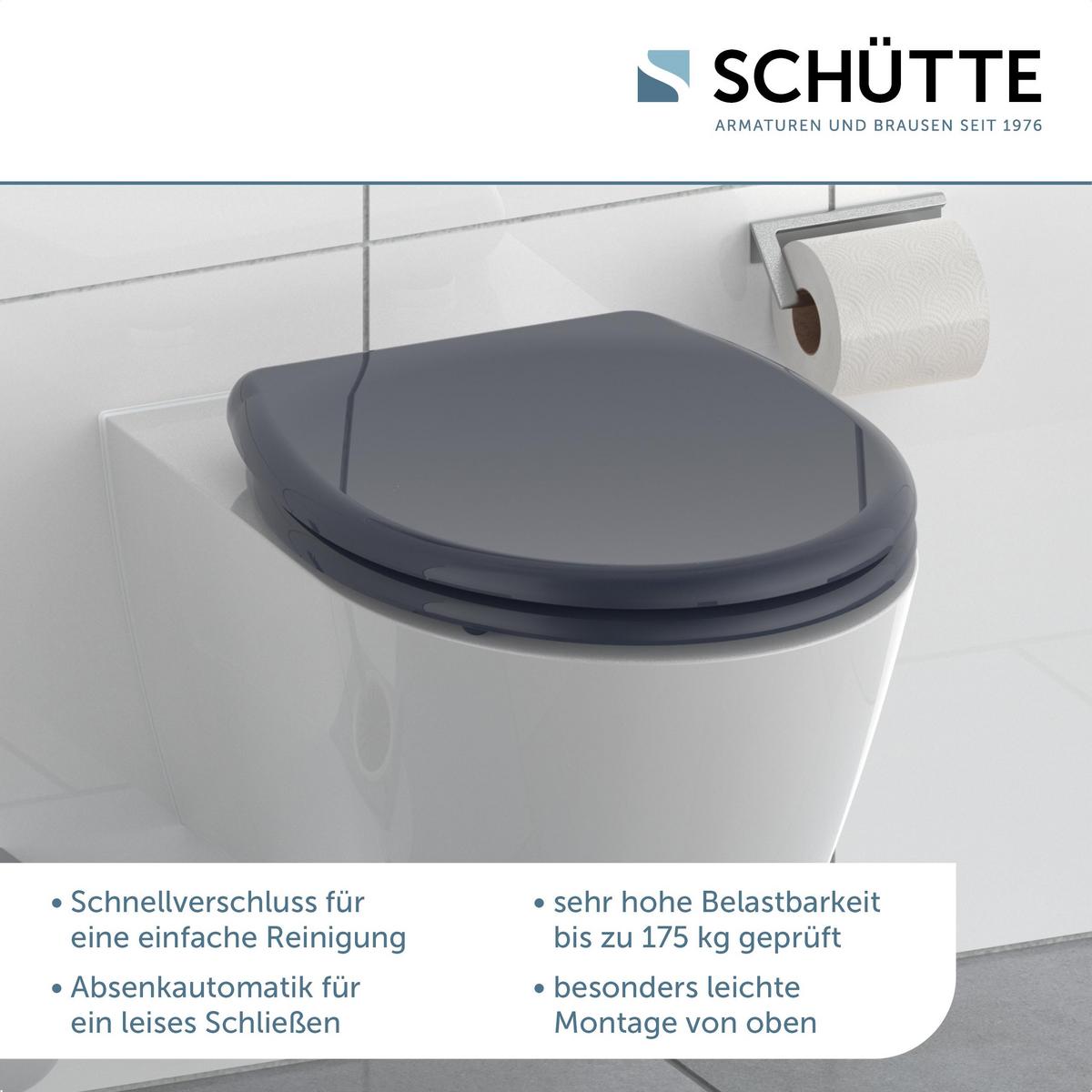 Wc-sitz Anthrazit Mit Absenkautomat B: 45 Cm - Anthrazit, Basics, Kunststoff (45/5,5/37,5cm) - Schütte