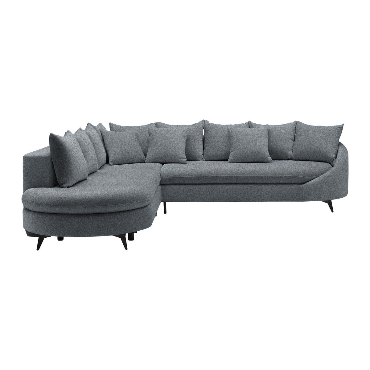 Rohová sedačka AXEL, levá, šedá tkanina - šedá/černá, Moderní, kov/textil (250/291cm) - Mömax