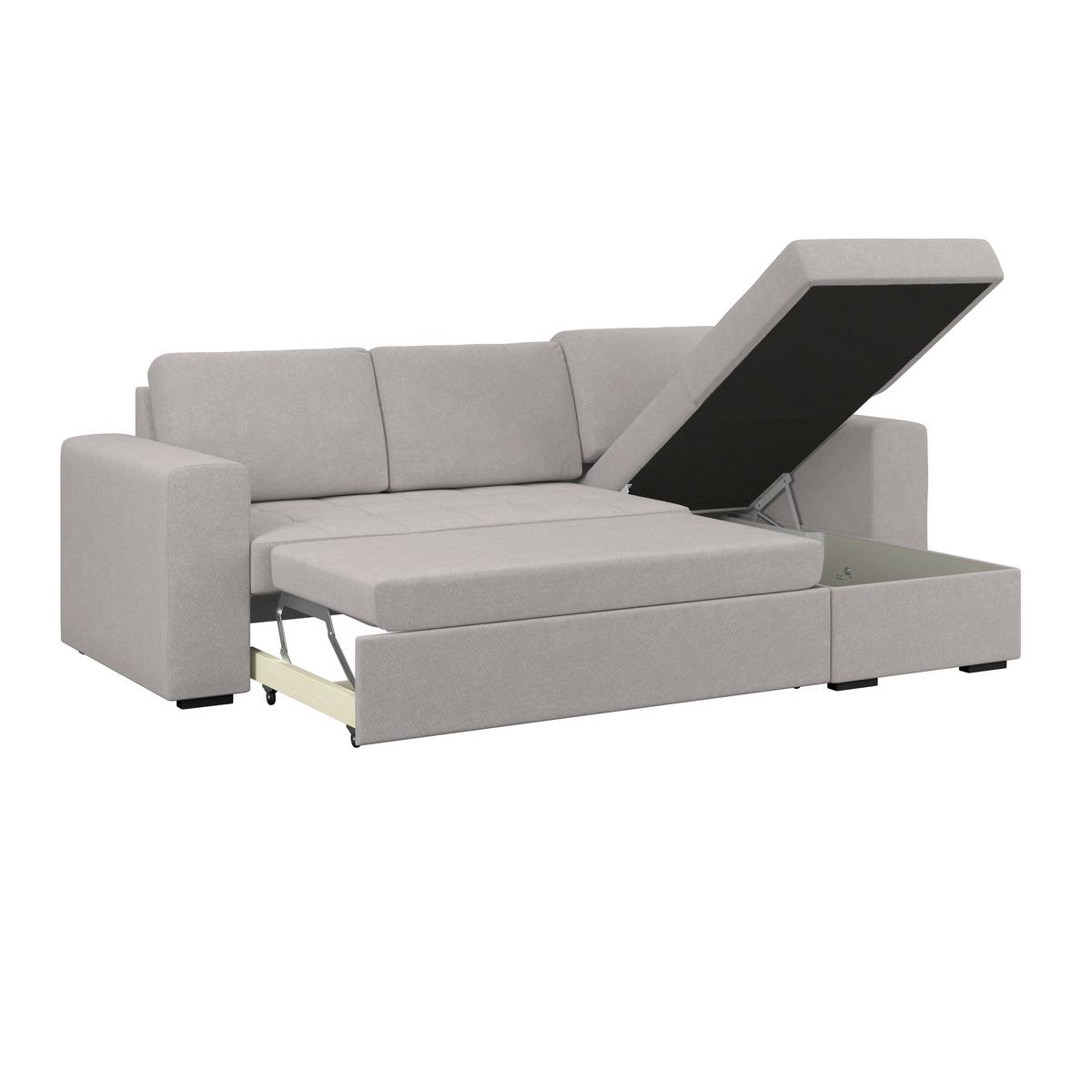 Rohová sedačka JAN, obojstranná, sivobéžová - sivobéžová, Trend, textil (247/155cm)