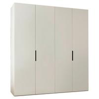 Drehtürenschrank 200 Cm Laar Weiß/weißglas - Weiß, MODERN, Holzwerkstoff (200/216/58cm) - MID.YOU