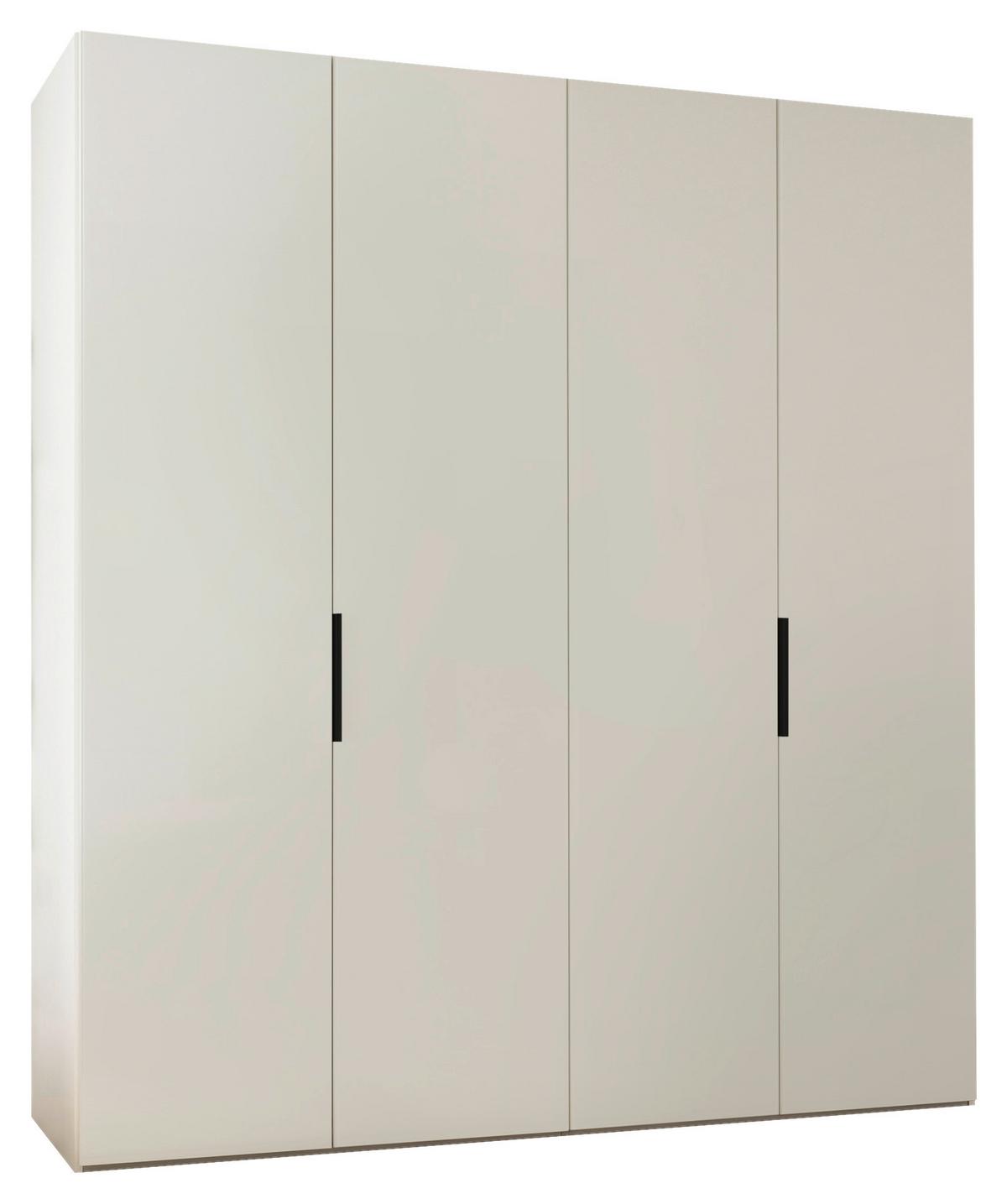 Drehtürenschrank 200 Cm Laar Weiß/weißglas - Weiß, MODERN, Holzwerkstoff (200/216/58cm) - MID.YOU