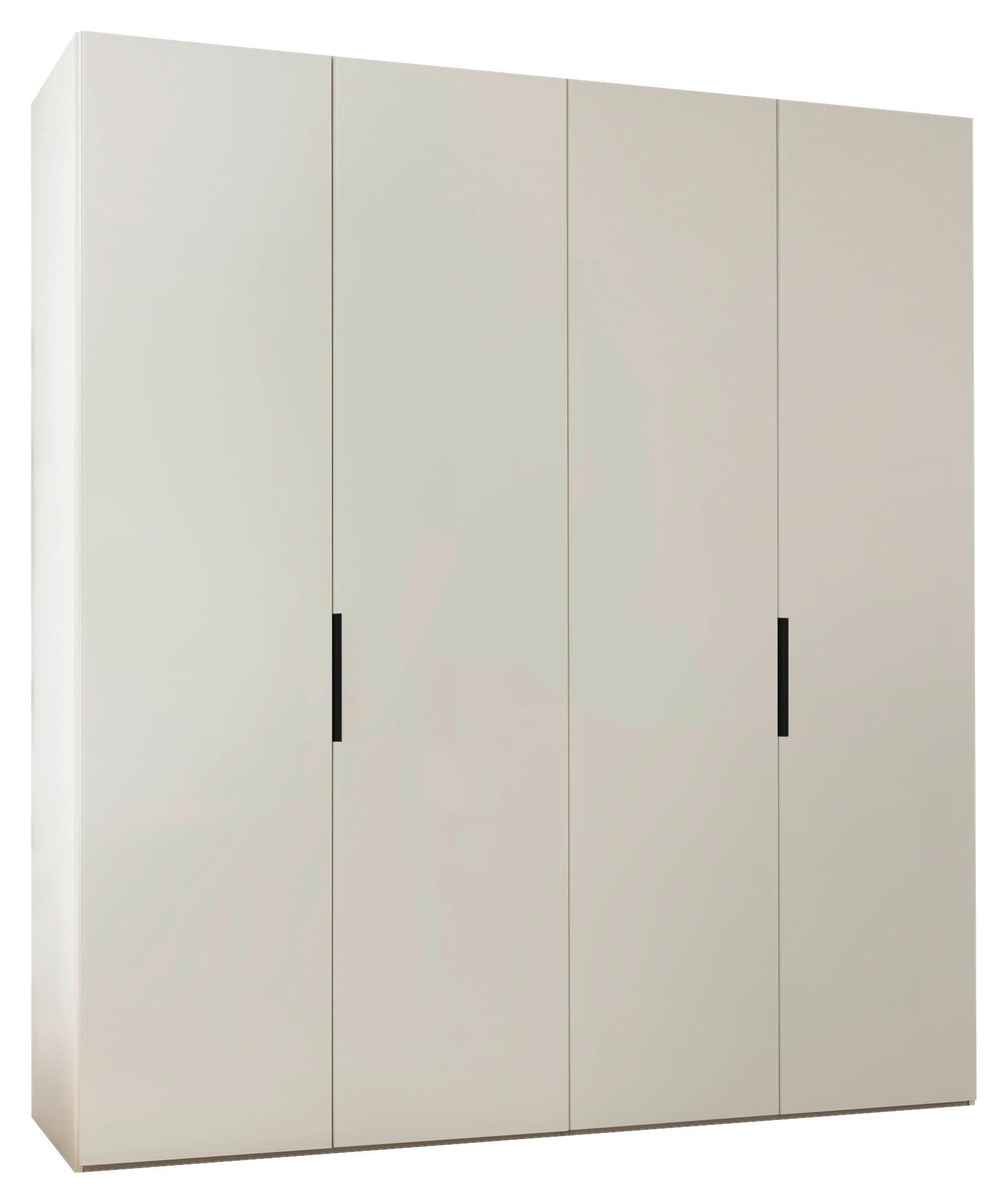 Drehtürenschrank 200 Cm Laar Weiß/weißglas