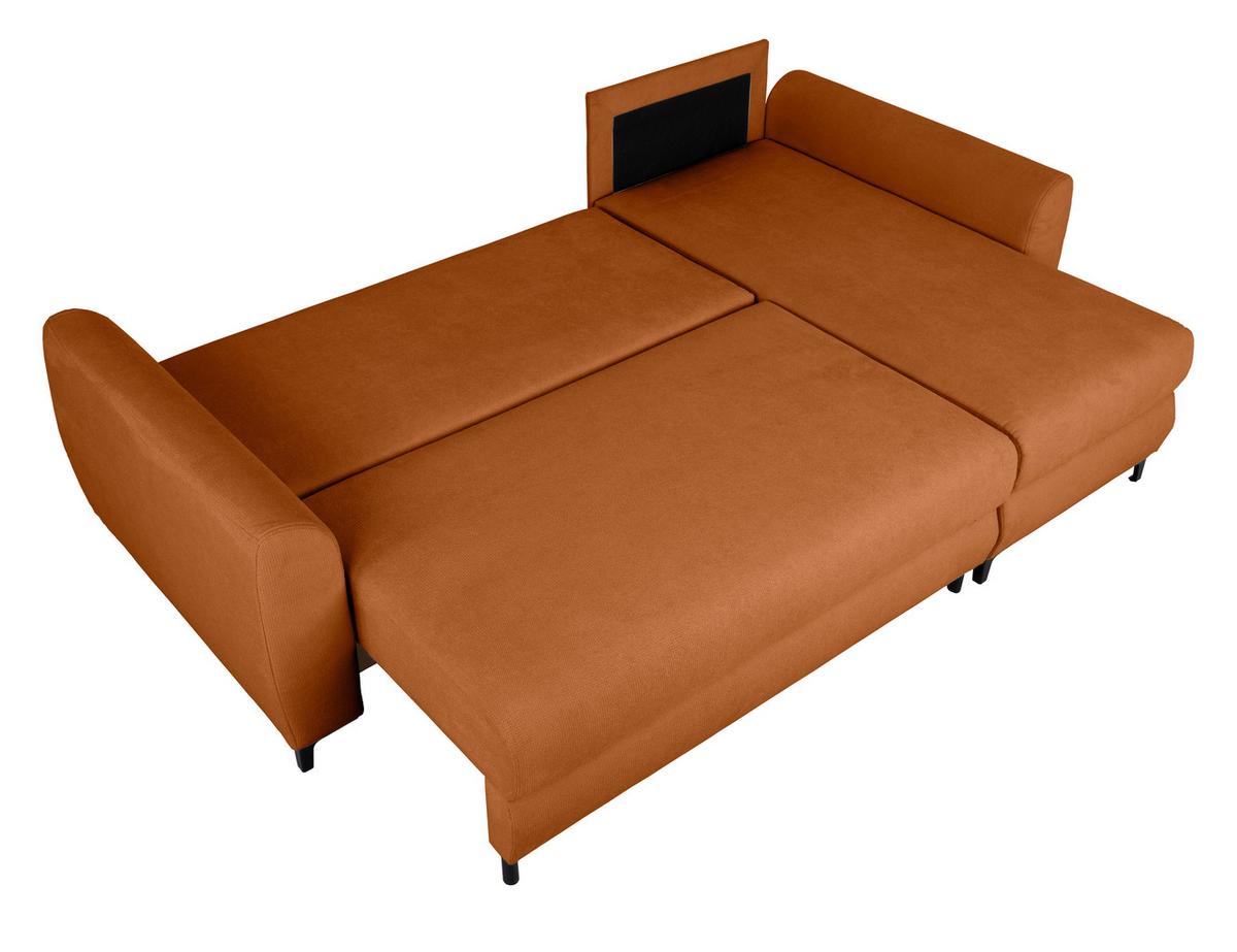 Ecksofa Moli, Rostfarben S: 236x148 cm - Rostfarben/Schwarz, Design, Textil (236/148cm) - MID.YOU