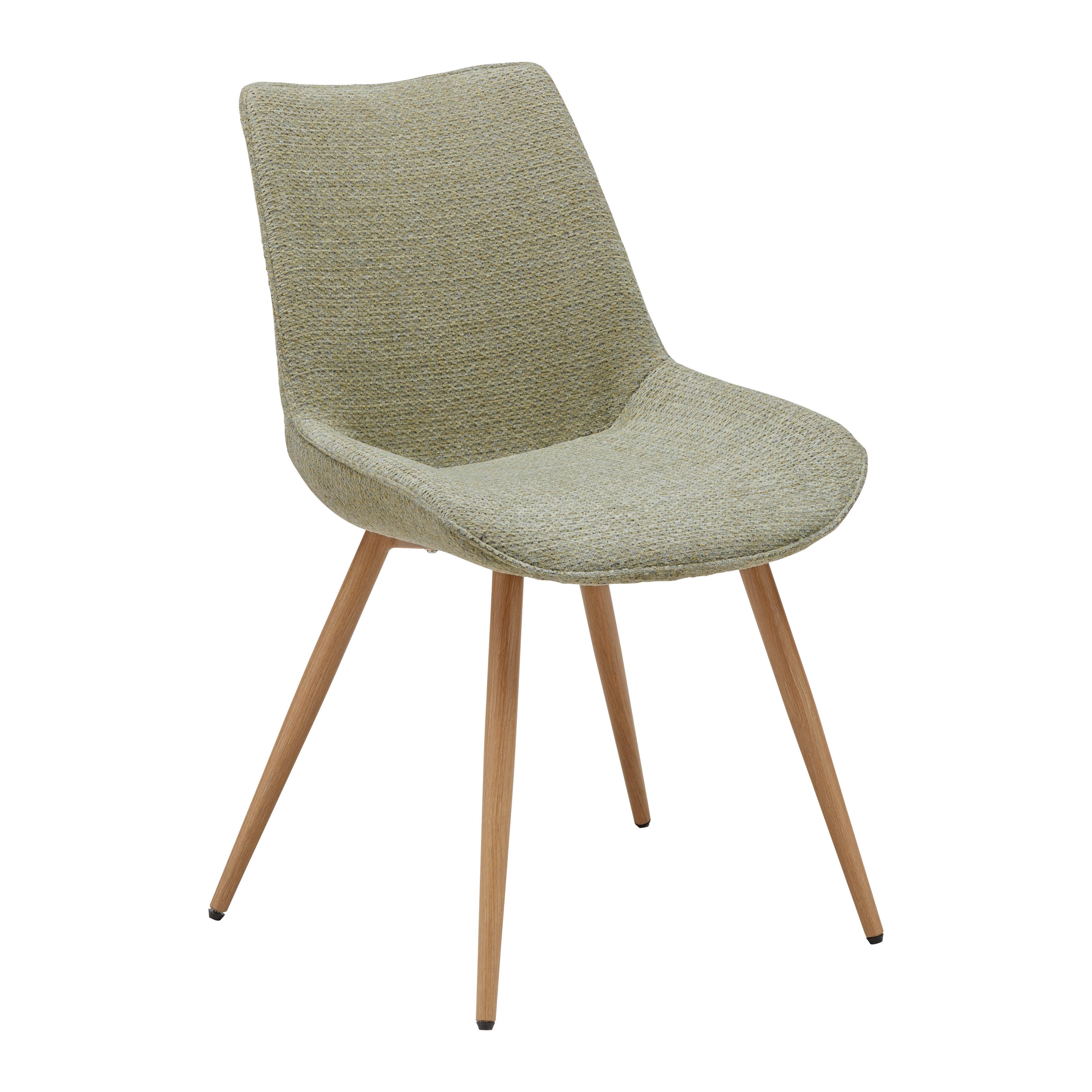 ŽIDLE LOU - barvy dubu/světle zelená, Moderní, kov/dřevo (52/84/60cm) - Mömax