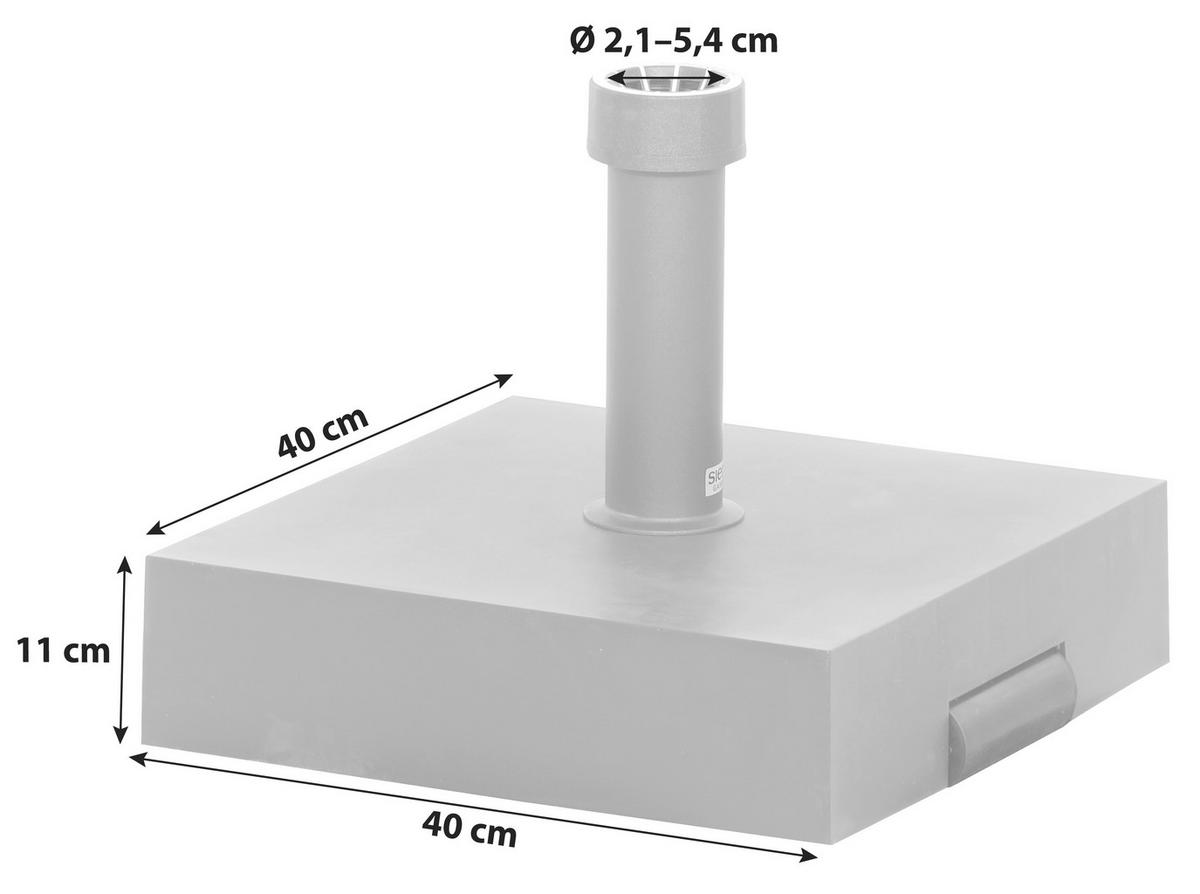 Schirmständer Kunstoff / Beton für DM  2,1-5,4 cm - Anthrazit, KONVENTIONELL, Kunststoff/Stein (40/11/40cm) - Siena Garden