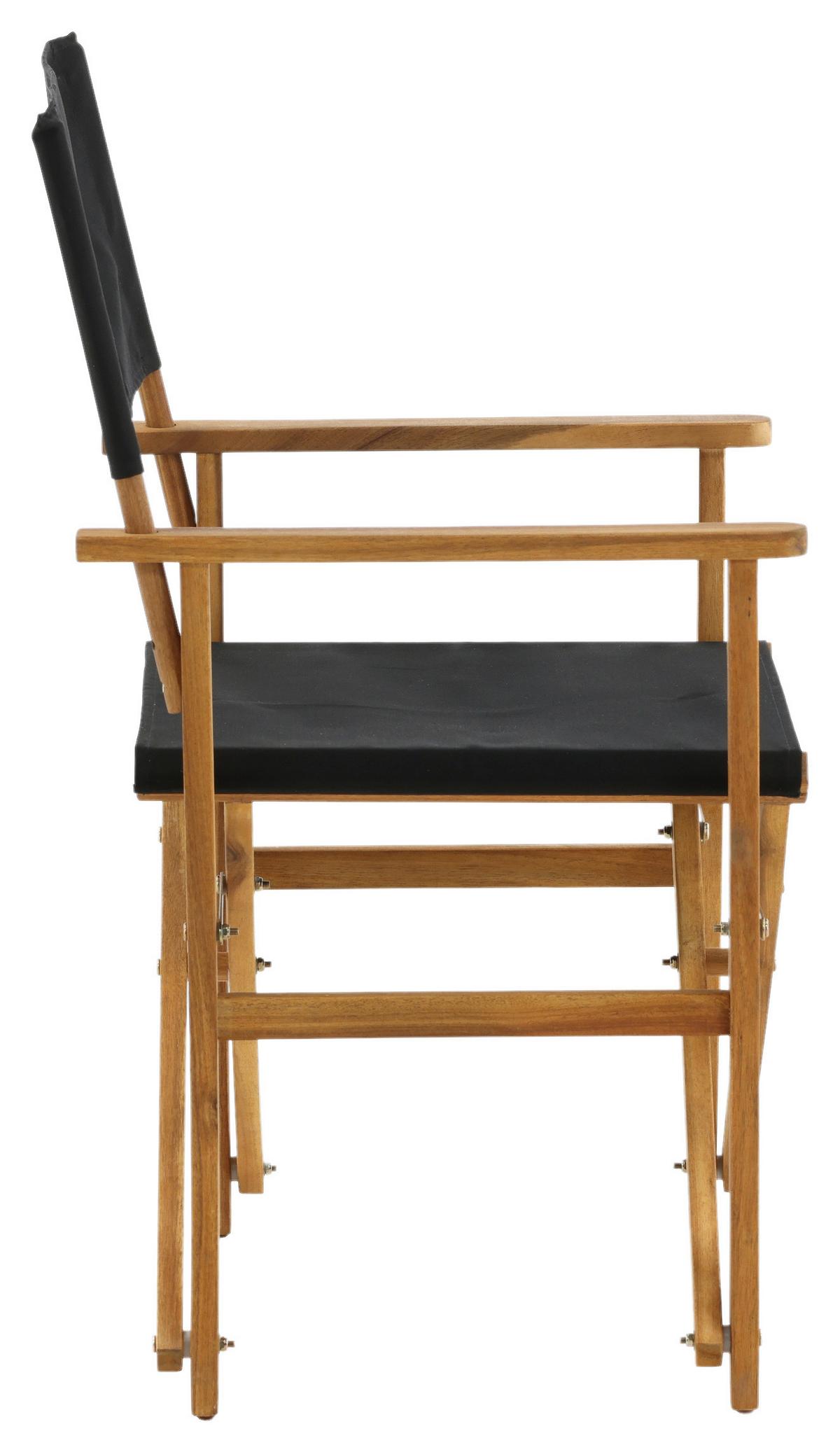 Klappstuhl Marion - Schwarz/Akaziefarben, KONVENTIONELL, Holz/Textil (53/90/55cm) - Gardenson