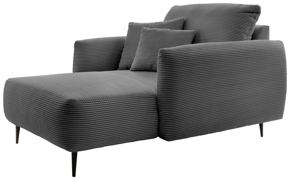 XXL-Sessel Vanilla, Grau B: 112 cm - Schwarz/Grau, Design, Textil (112/95/158cm) - Livetastic