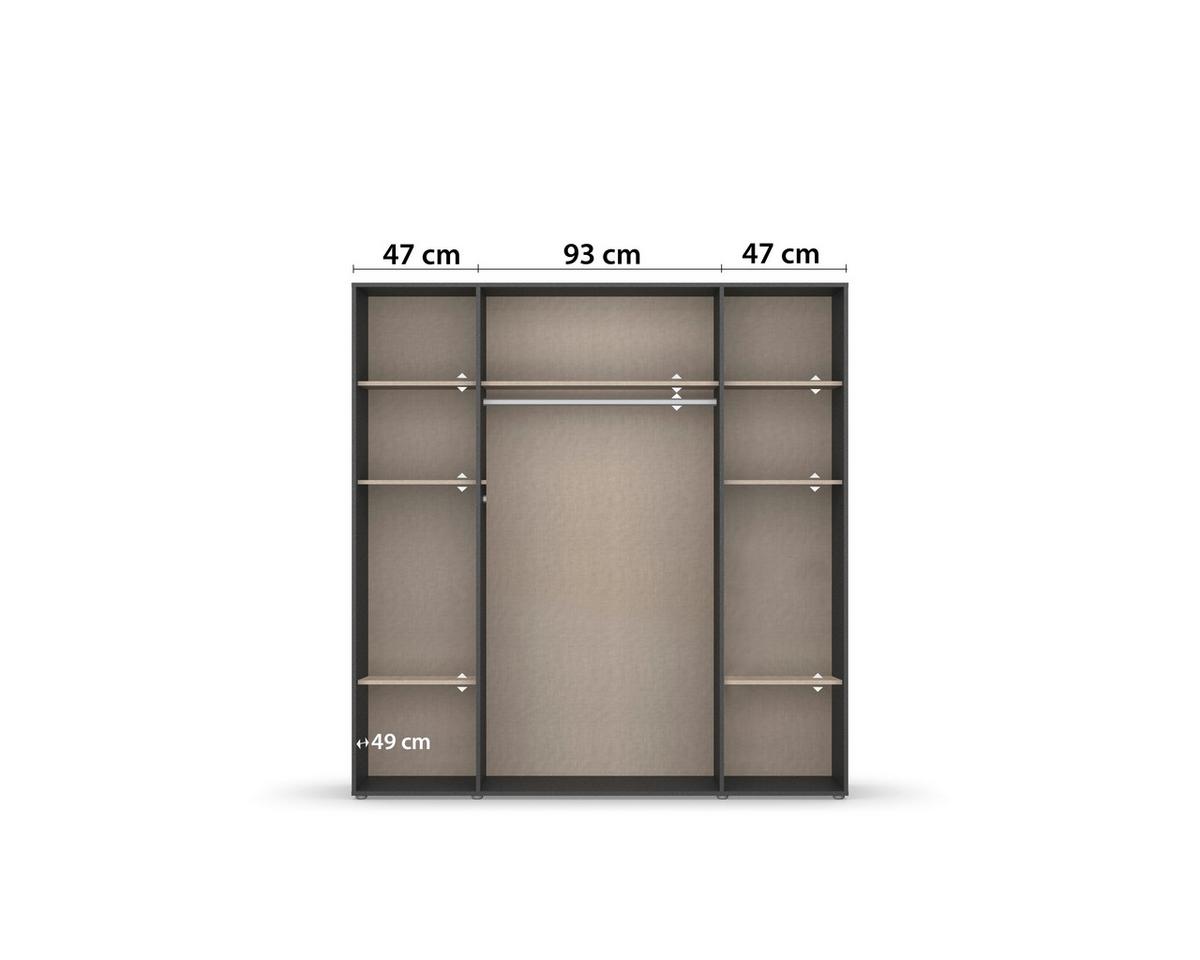 Drehtürenschrank Voyager Grau,weiß B: 187 cm - Weiß/Grau, MODERN, Holzwerkstoff (187/194/53cm) - Rauch Möbel