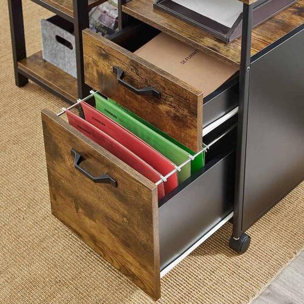 Rollcontainer Iron B: 45 cm Braun/Schwarz - Schwarz/Braun, Basics, Holzwerkstoff (45/66/41cm) - Boxxx