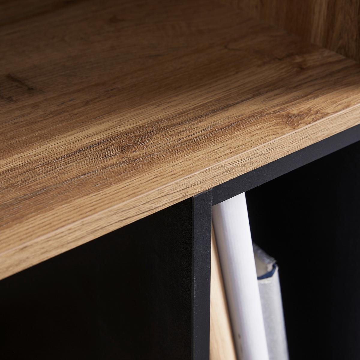 Regál MEGY - čierna/farba duba, Modern, kov (80/121/40cm) - Bessagi Home