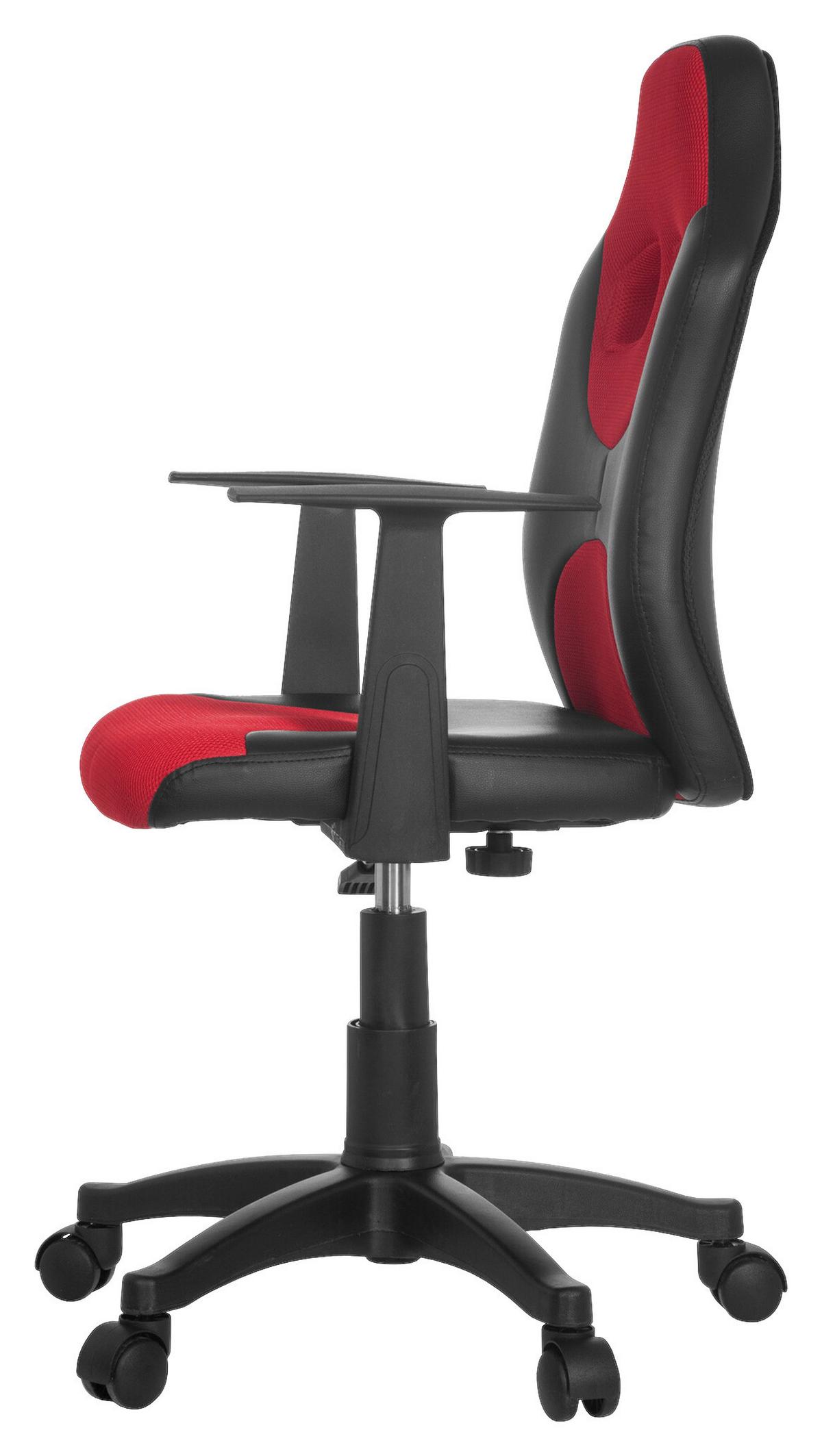 Jugenddrehstuhl Kid Racer Al Rot/Schwarz - Rot/Schwarz, Basics, Kunststoff (54/90-100/48cm) - MID.YOU