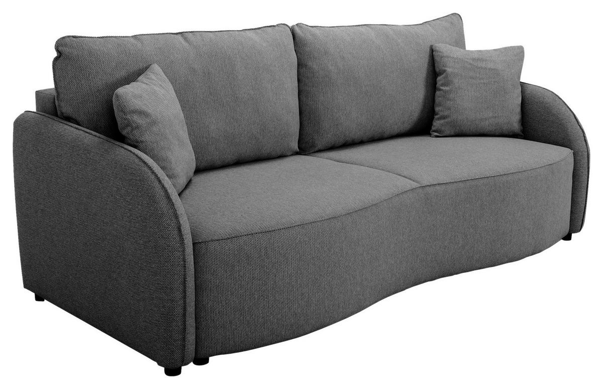 3-sitzer-sofa Bari Anthrazit - Anthrazit/Schwarz, Basics, Textil (215/89/100cm) - P & B
