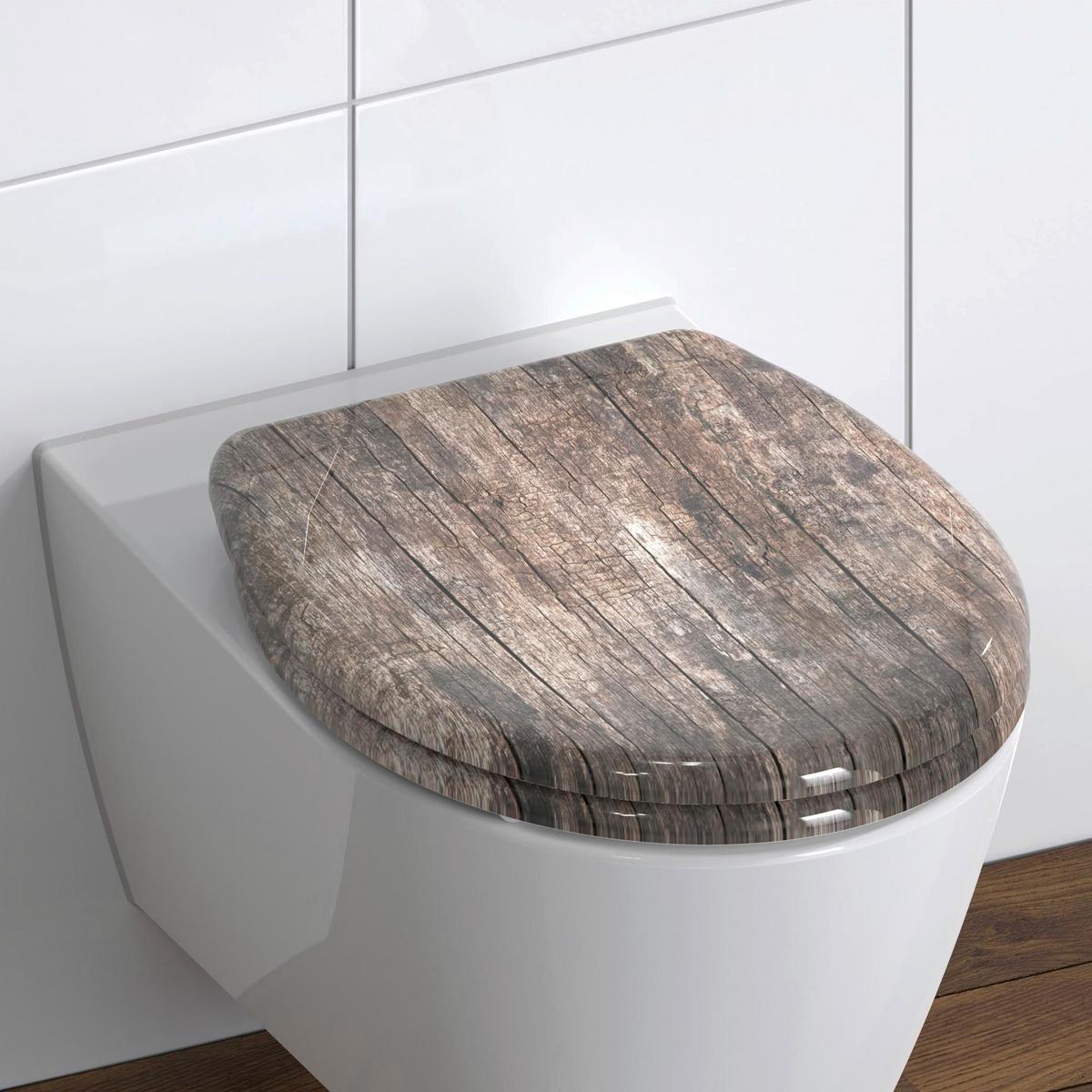 WC-Sitz braun mit Absenkautomatik, B: 37,5cm - Braun, KONVENTIONELL, Kunststoff (37,5/45,5/2,5cm)