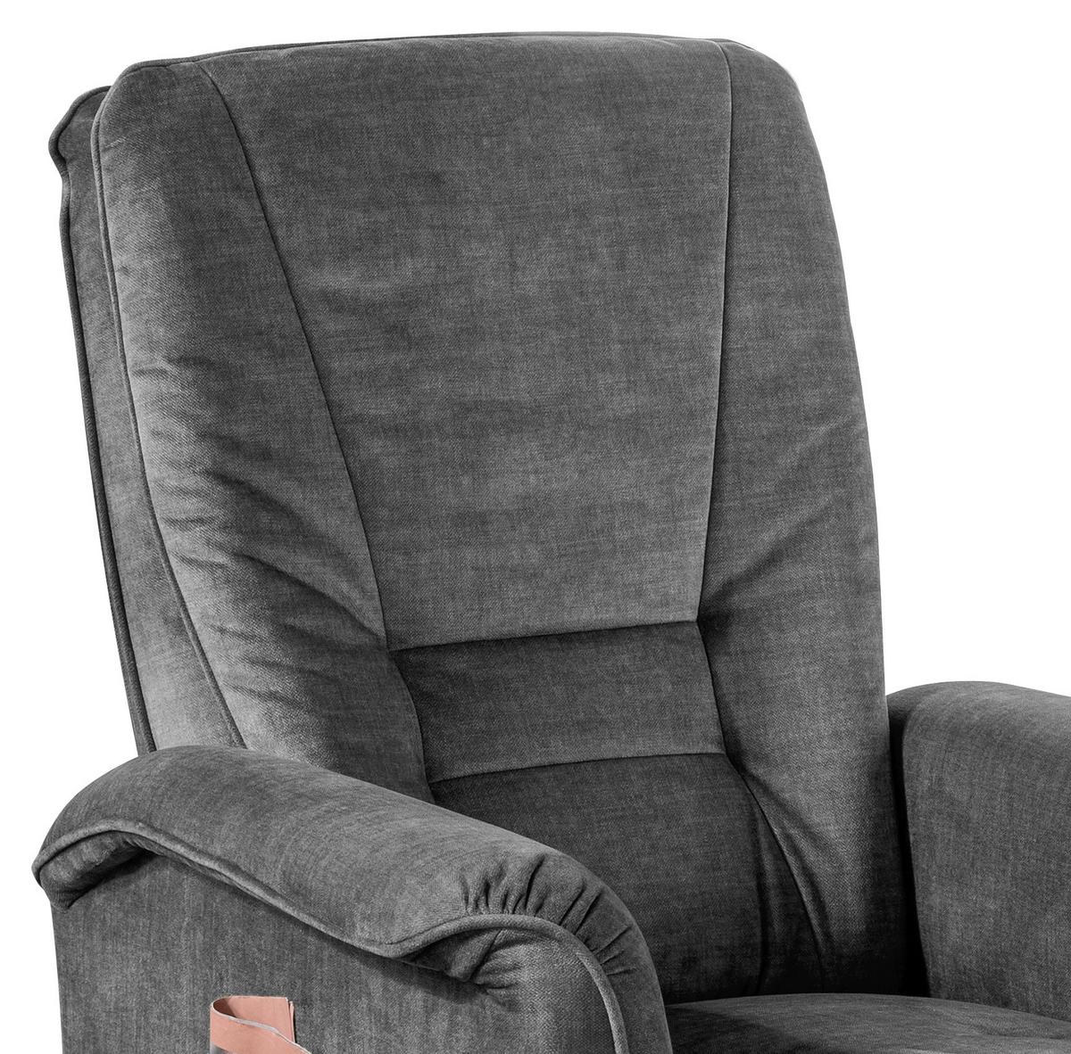 Fernsehsessel Harry Dunkelgrau B: 77 cm - Dunkelgrau/Schwarz, Design, Textil (77/107/88cm) - Livetastic