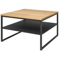 Konferenční stolek 70x70cm - černá/přírodní barvy, Moderní, kov/dřevo (70/44/70cm)