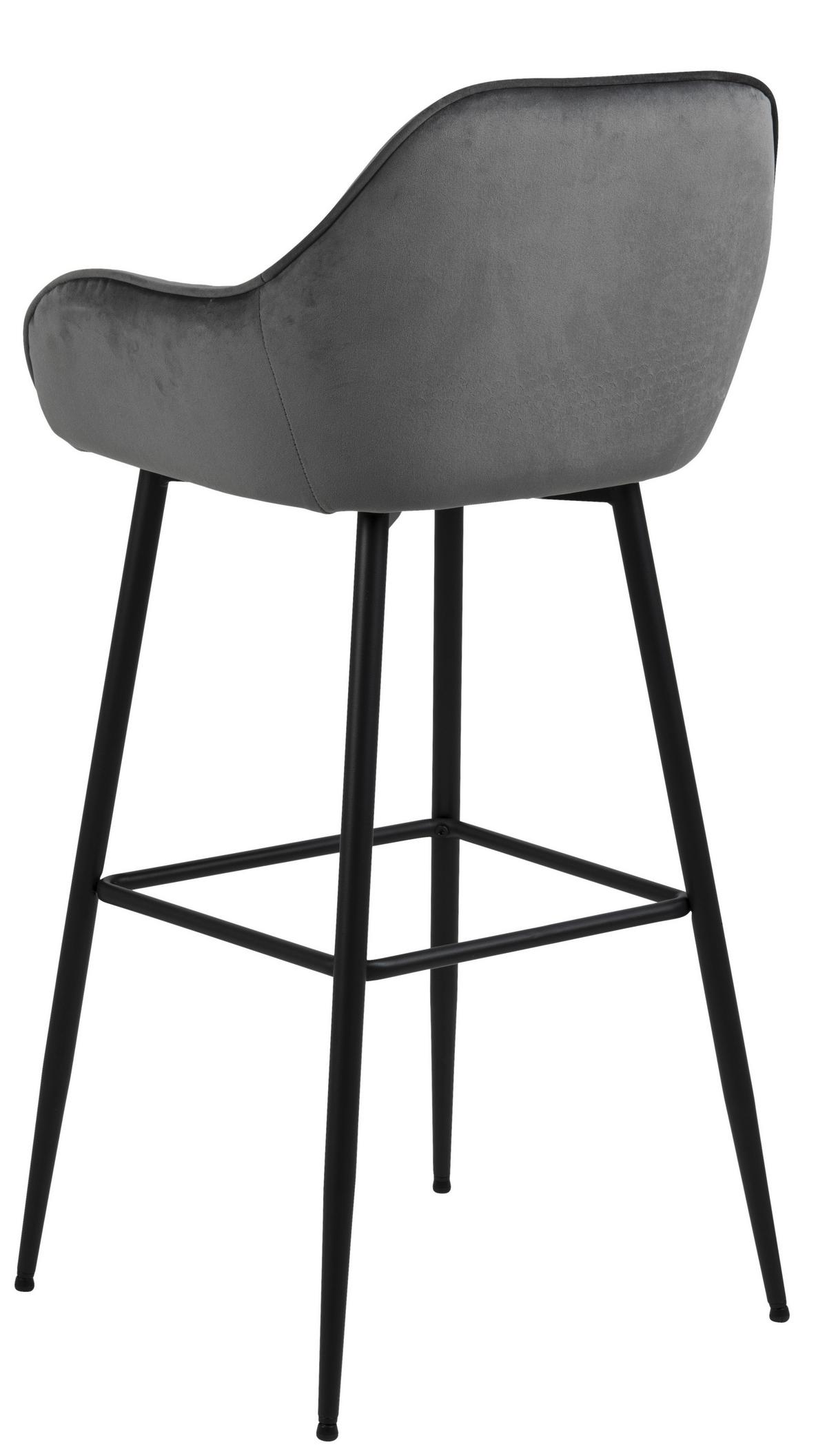 Barová židle BROOKE šedá - černá/tmavě šedá, Konvenční, kov/textil (55/103,5/52cm) - Livetastic