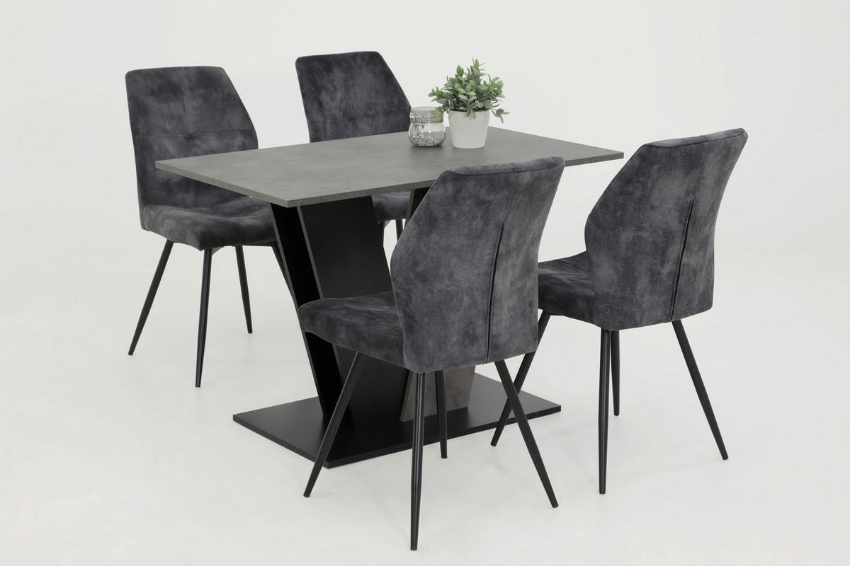 Stuhl Ally S - Anthrazit/Schwarz, MODERN, Textil/Metall (46/91/60cm) - MID.YOU