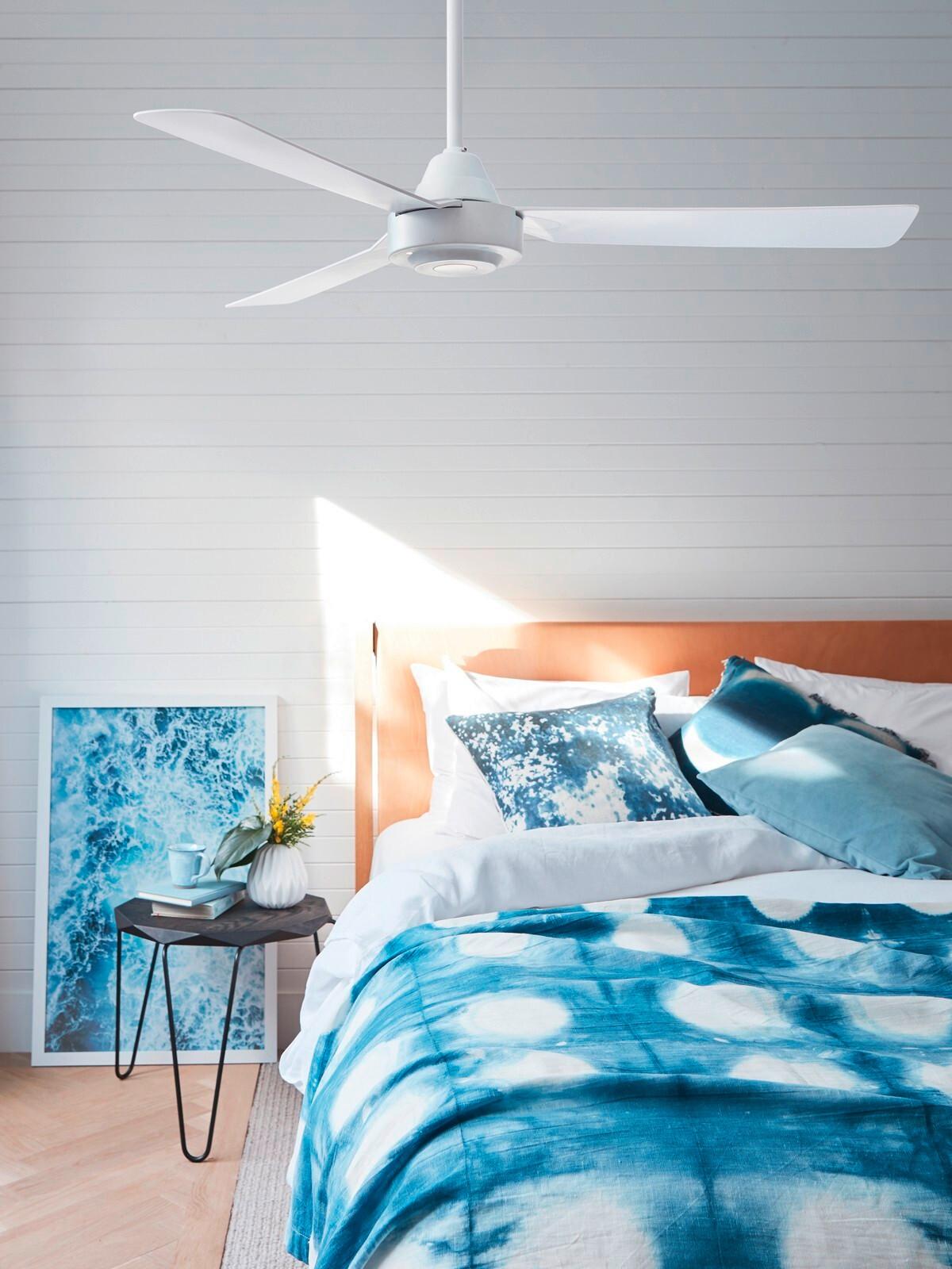 Deckenventilator Bayside Calypso Weiß 3-Flügel - Weiß, Design, Kunststoff (122/31cm) - P & B