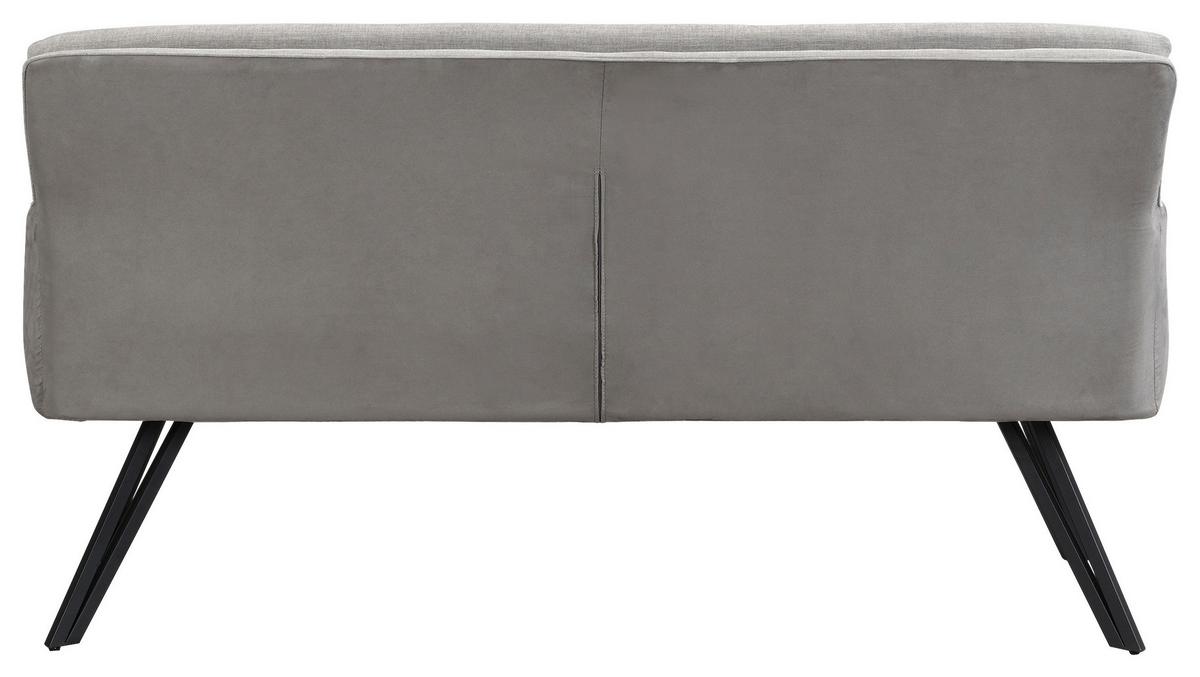 Sitzbank Tino - Hellgrau/Schwarz, MODERN, Textil/Metall (160/94/67cm) - MID.YOU