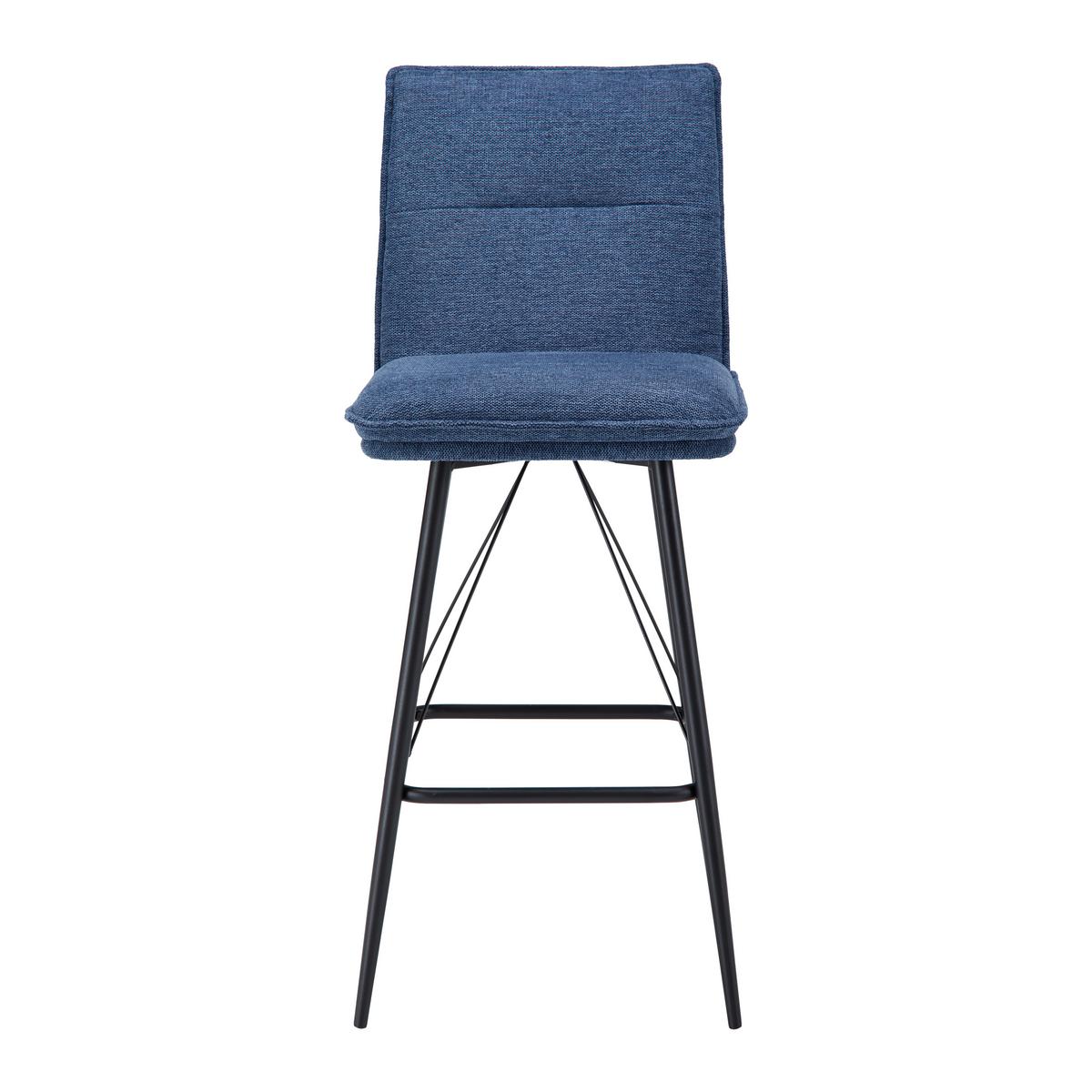 Sada barových židlí BORIS modrá 2ks - modrá/černá, Moderní, kov/dřevo (44/107/56cm) - Bessagi Home