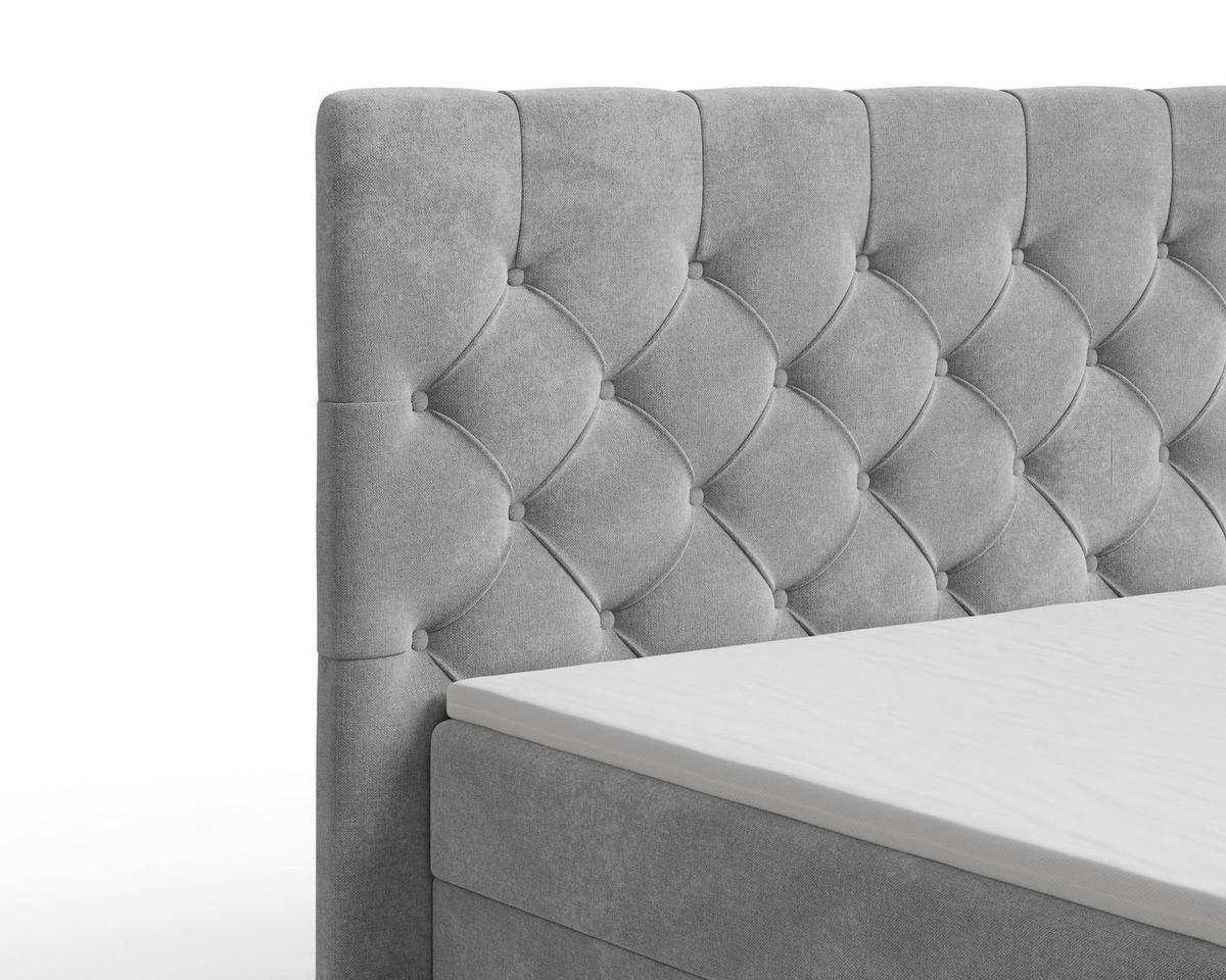 BOXBETT Karo Grau 160x200cm - Schwarz/Grau, MODERN, Holz/Kunststoff (160/200cm) - MID.YOU