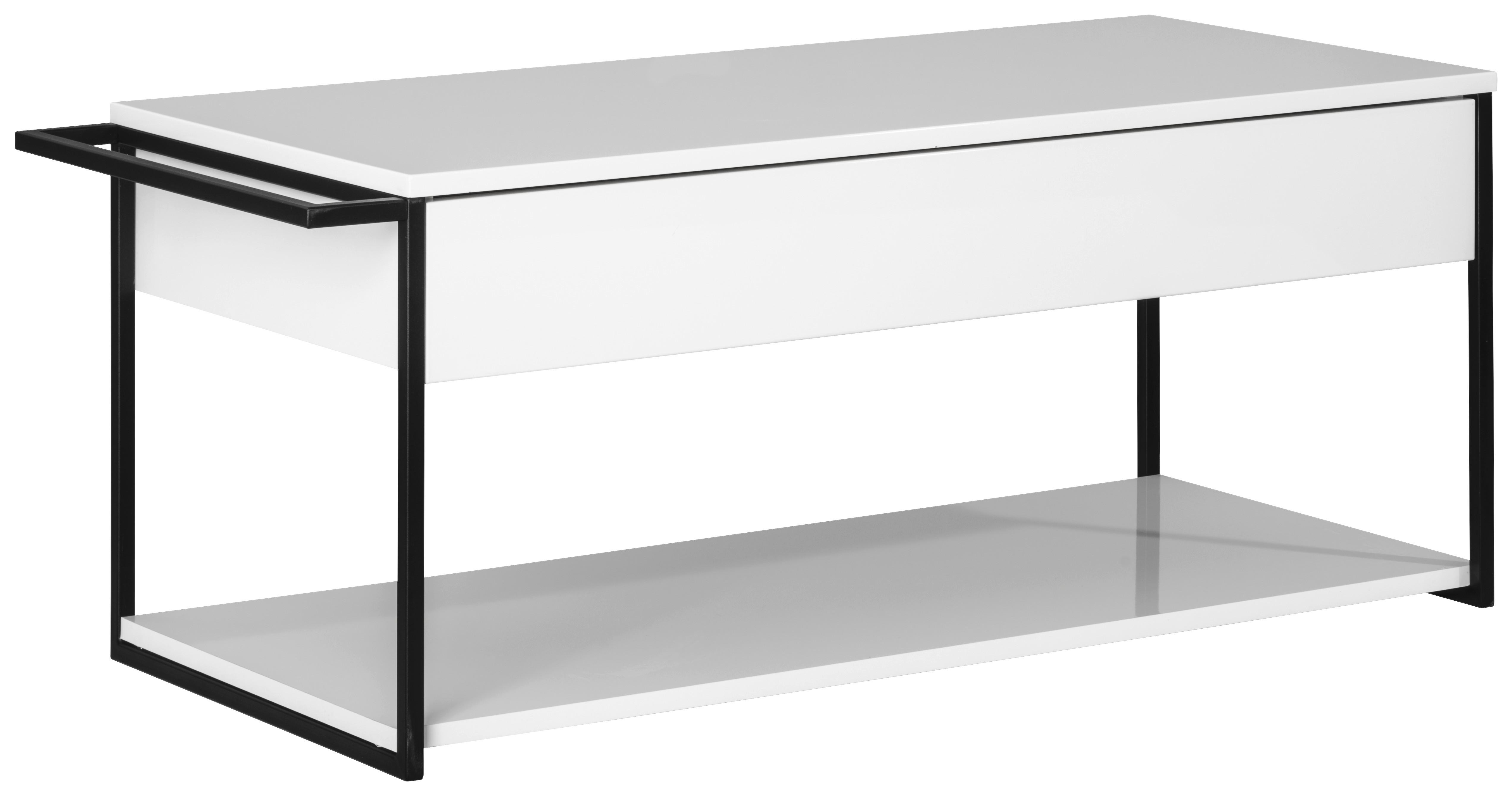 Waschtischunterschrank New York B: 107,5 cm Weiß - Schwarz/Weiß, MODERN, Holzwerkstoff/Metall (107,5/43,5/47,5cm) - MID.YOU