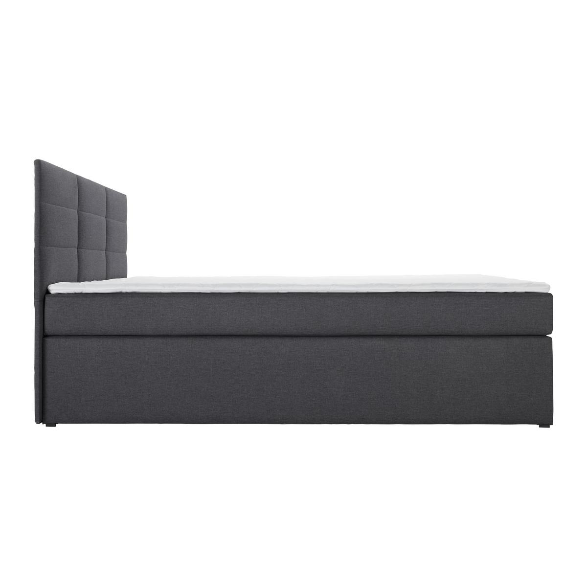 Manželská boxspring postel Lisa, 180x200, tmavě šedá - tmavě šedá, Moderní, dřevo/kompozitní dřevo (180/200cm) - Bessagi Home