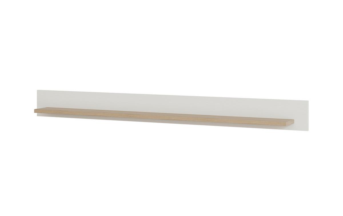 Wandboard Stranda Weiß/Eiche B: 180cm - Weiß, Design, Holzwerkstoff (180/17/17cm) - MID.YOU