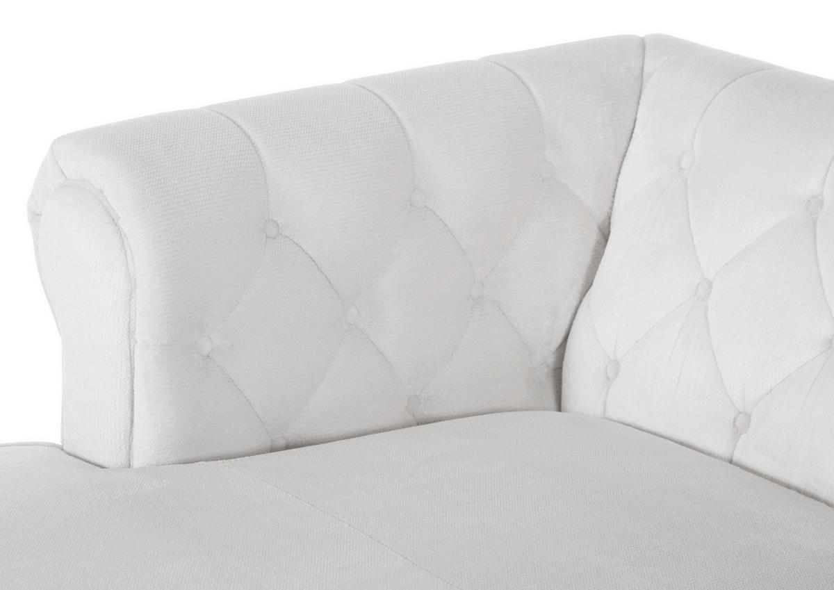 Ecksofa Jonte Weiß S: 160x260 cm - Dunkelbraun/Weiß, Design, Textil (160/260cm) - MID.YOU