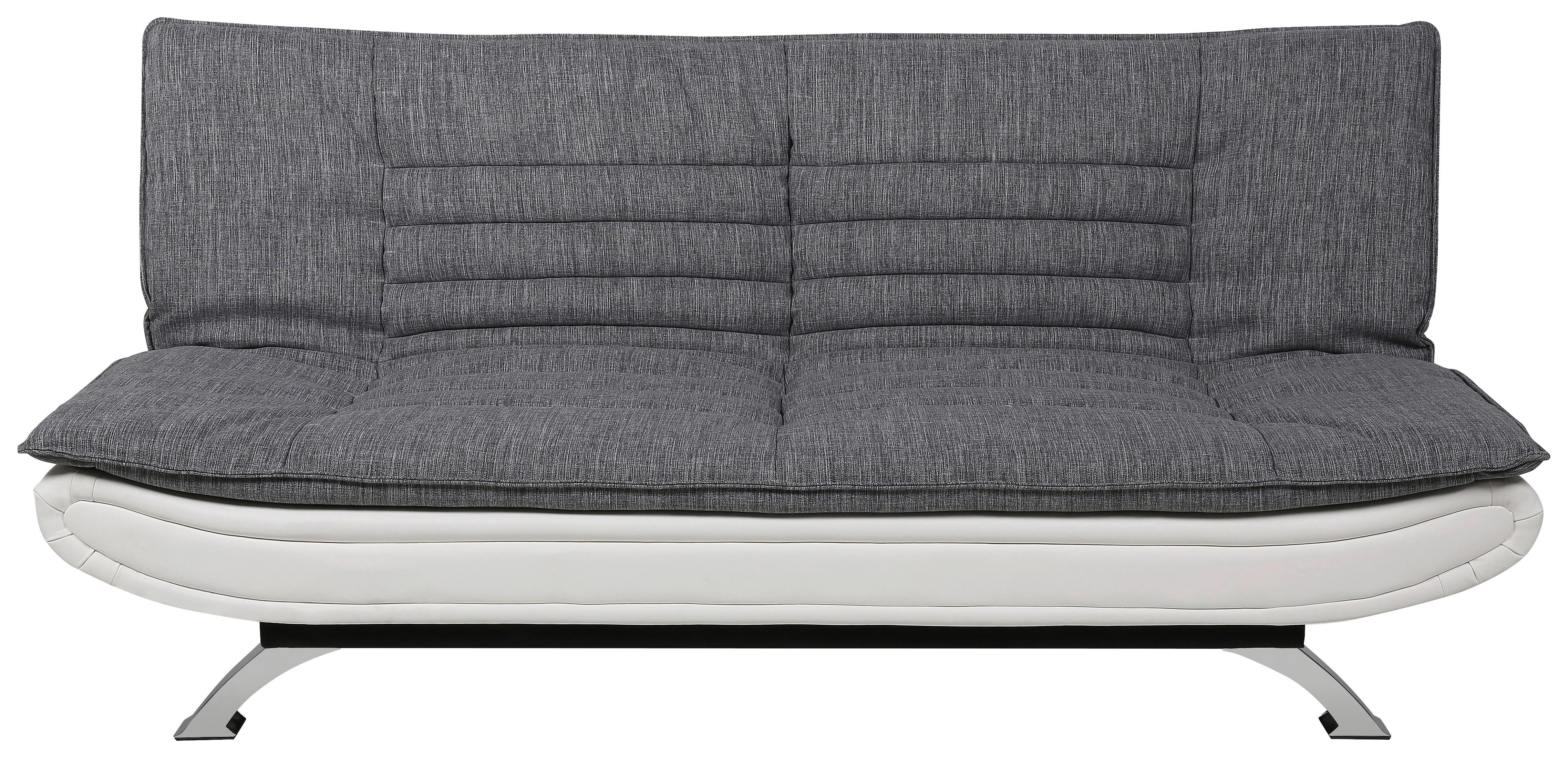2-sitzer-sofa Mit Schlaffunktion Faith B: 196 Cm - Chromfarben/Weiß, Design, Textil (196/91/98cm) - MID.YOU