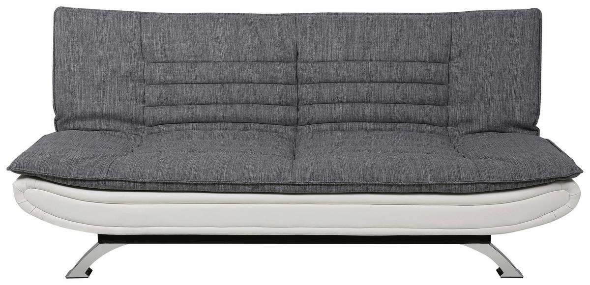 2-Sitzer-Sofa Mit Schlaffunktion Faith B: 196 cm - Chromfarben/Weiß, Design, Textil (196/91/98cm) - MID.YOU