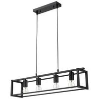 Hängeleuchte Hira H: 15 cm 4-Flammig - Schwarz, MODERN, Kunststoff/Metall (75/18/15cm) - Luca Bessoni