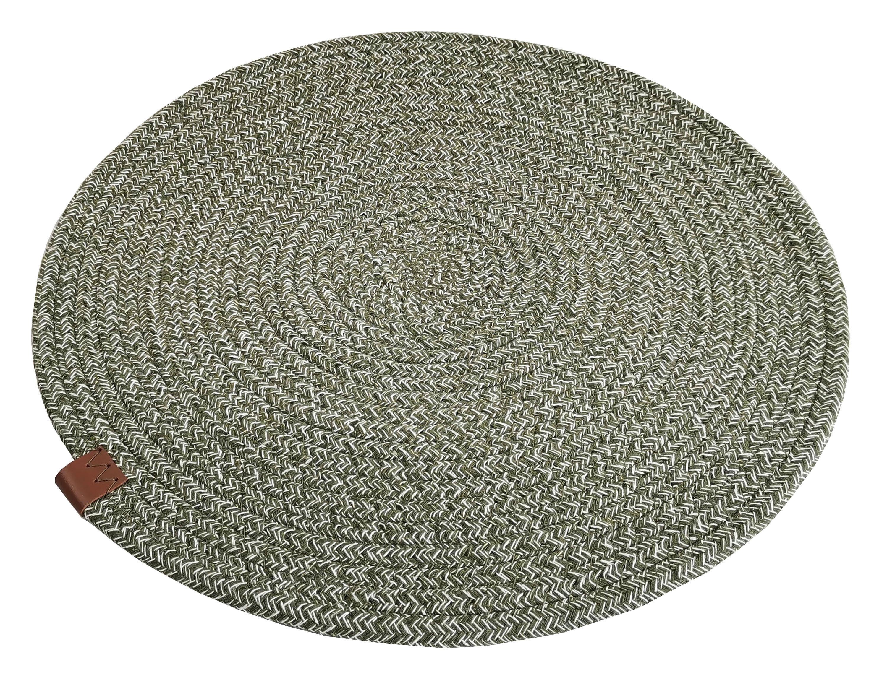 Tischset Lisa - Grün, KONVENTIONELL, Leder/Textil (35cm) - James Wood