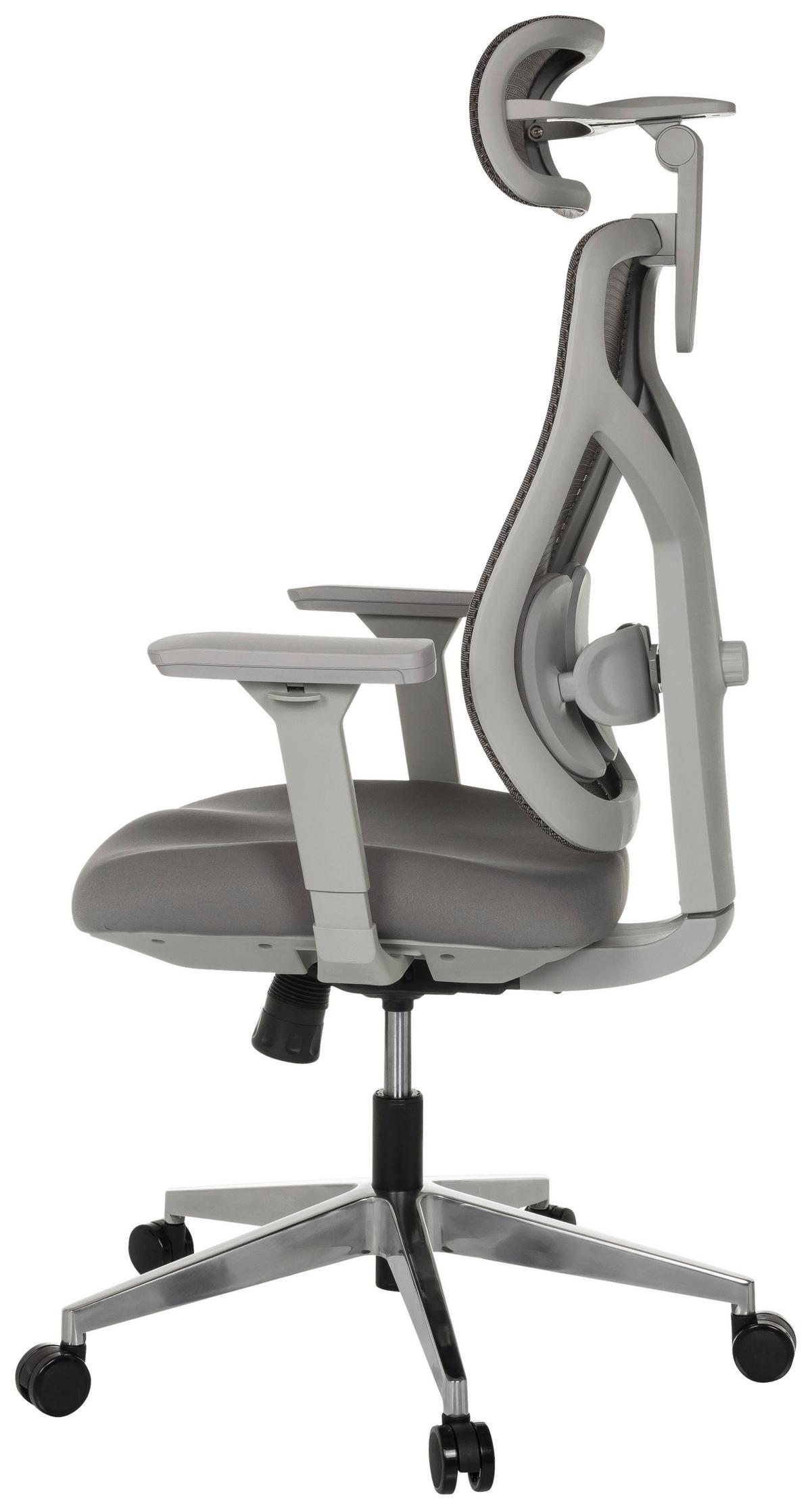 Drehstuhl Cassilis W Grau B: 71 Cm - Silberfarben/Grau, MODERN, Kunststoff/Textil (71/123 - 146/65cm) - MID.YOU