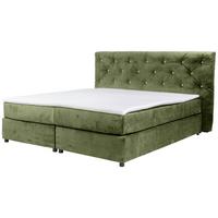 Boxspringbett Castle Grün Lxf: ca. 180x200 cm - Schwarz/Grün, Holzwerkstoff/Textil (140/200cm) - MID.YOU