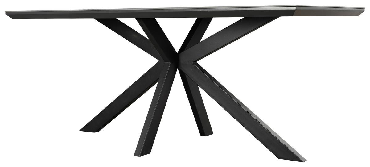 Étkezőasztal Michelle - fekete/sötétszürke, Modern, faalapú anyag/fém (180/90/76cm) - MID.YOU