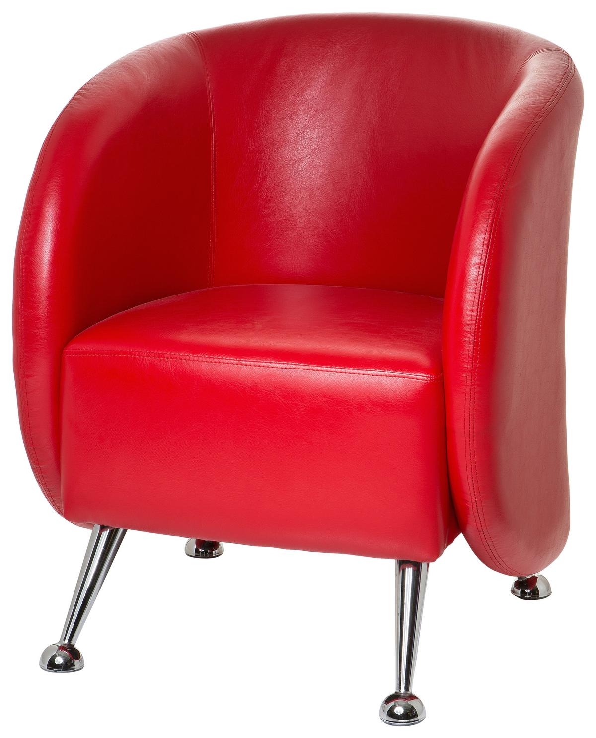 Sessel St. Lucia Rot - Chromfarben/Rot, MODERN, Textil (60/85/50cm) - MID.YOU