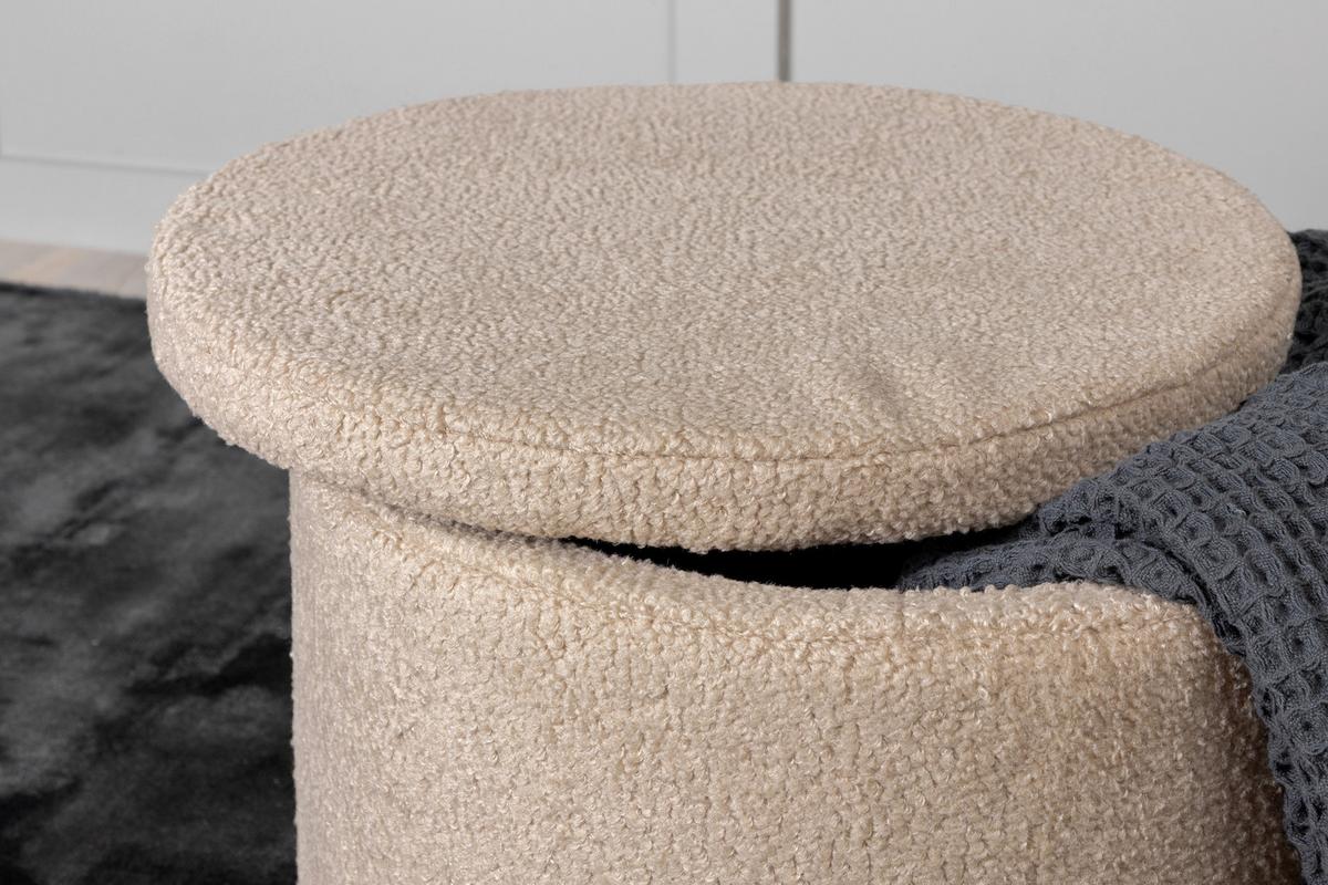 Pouf Dunken - Beige, Design, Kunststoff/Textil (51/43/51cm) - Livetastic