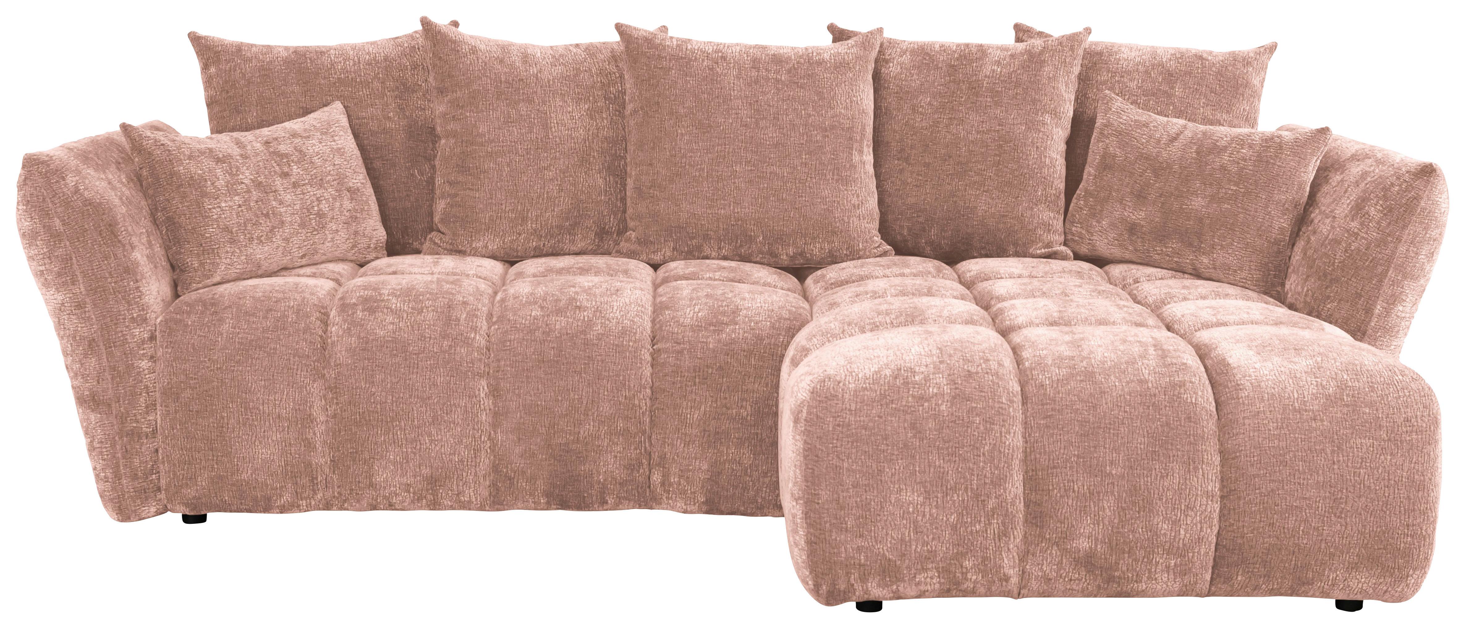 Univerzálna sedačka CAMMELLIO, ružová ženilka, 7 vankúšov - čierna/ružová, Modern, textil (296/189cm) - Mömax