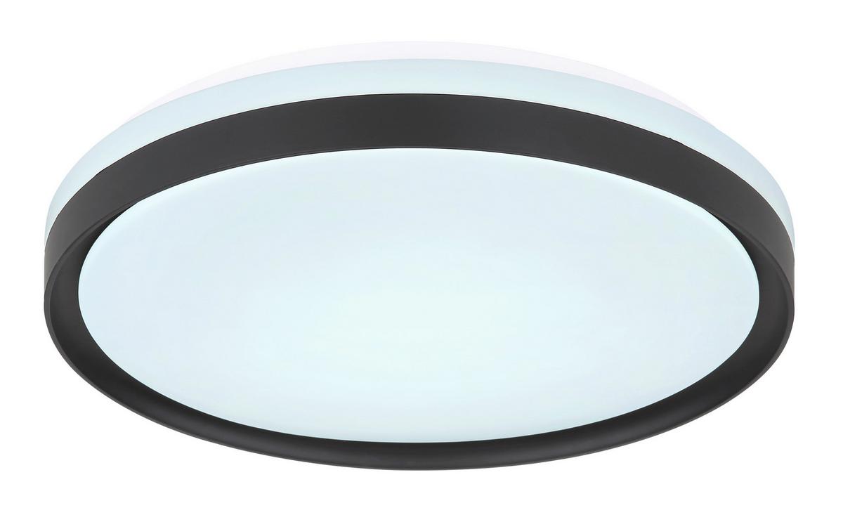 LED-Deckenleuchte Ø 39 cm mit Farbtemperaturwechsler - Opal/Schwarz, Design, Kunststoff/Metall (39/8cm) - Globo