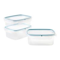 Sada dóz na potraviny objem 1,8L - priehľadné/pastelová modrá, Konventionell, plast (22,5/17,7/13cm) - Mömax