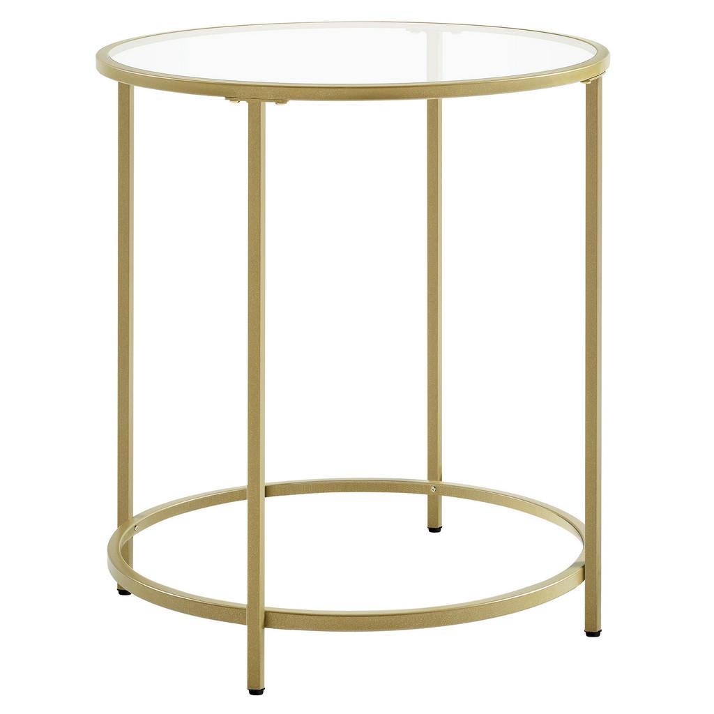 Beistelltisch mit Glasplatte Goldfarben