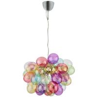 Hängeleuchte Corby H: 45 cm 8-Flammig Aus Buntem Glas - Türkis/Transparent, Design, Glas (50/45cm) - By Rydéns