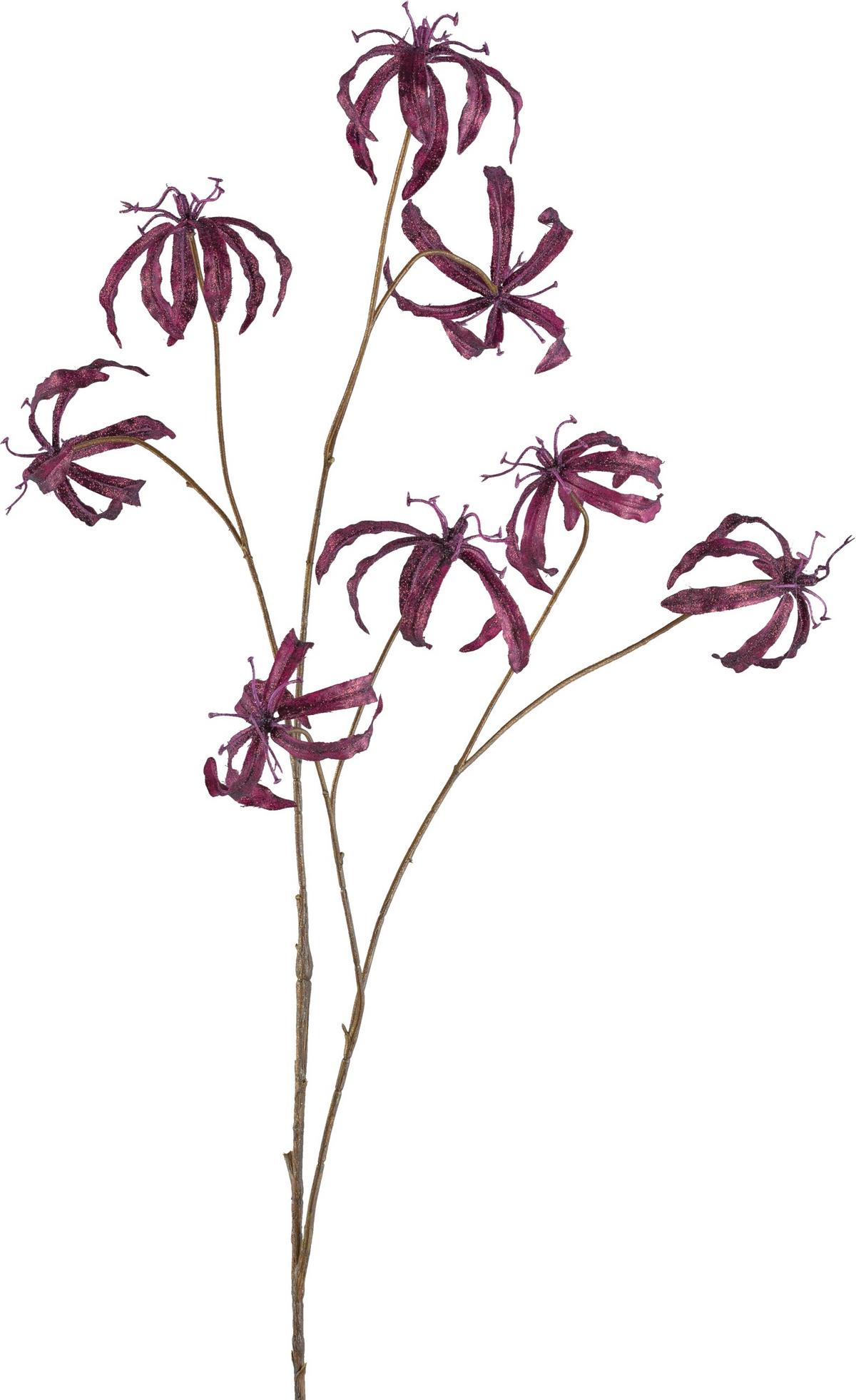 Dekozweig Gloriosa - Lila/Braun, KONVENTIONELL, Kunststoff (110cm)