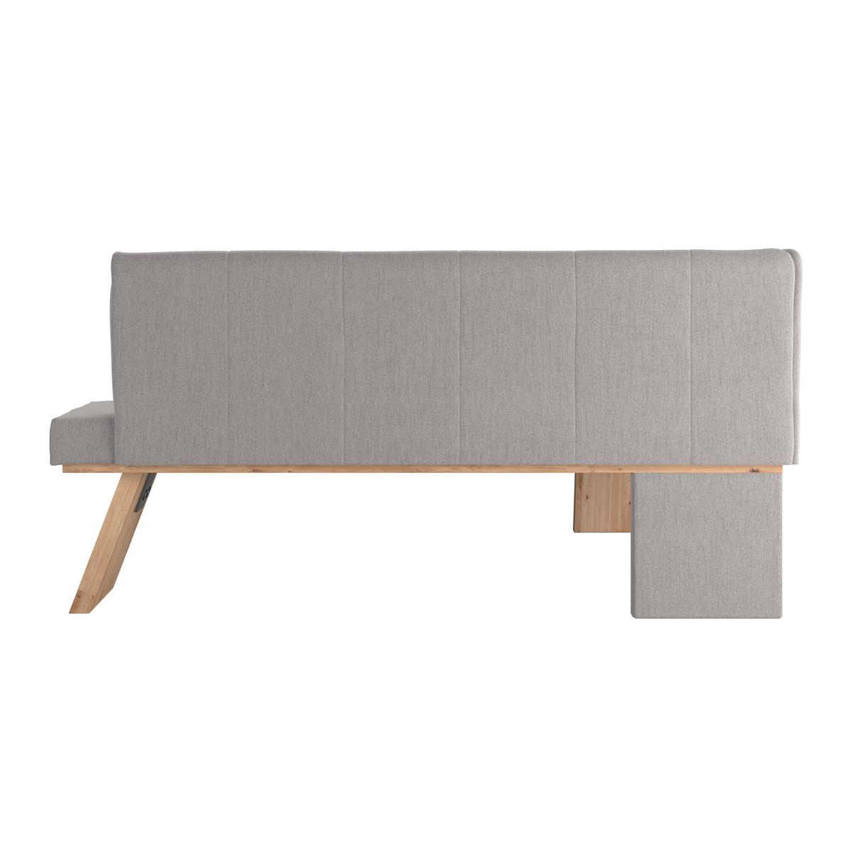 Eckbank Emma Ii Webstoff Hellgrau, B: 140 Cm - Eichefarben/Hellgrau, KONVENTIONELL, Holzwerkstoff/Textil (140/160cm)