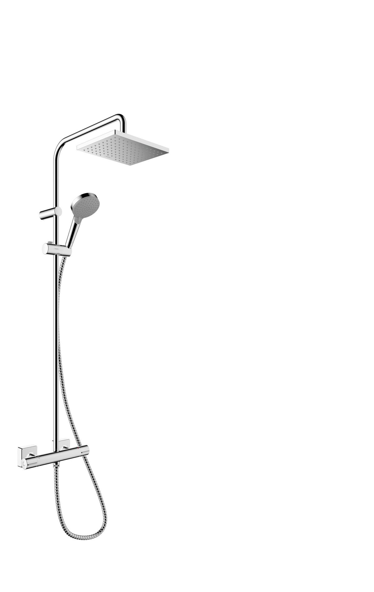 Handbrause Hansgrohe Chrom 2-Fach Verstellbar - Chromfarben/Weiß, Basics, Kunststoff (10,0/33,2/64cm) - Hansgrohe