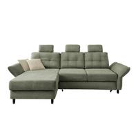 Ecksofa Brizzini Dunkelgrün S: 176x250-280 cm - Dunkelgrün/Beige, MODERN, Textil (176/250-280cm) - Livetastic